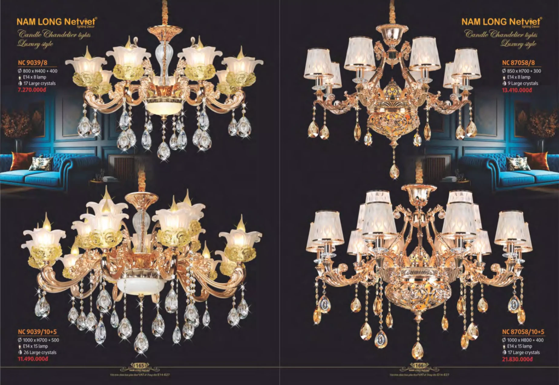 Bảng giá Đèn Trang Trí NAM LONG Netviet Lighting Decor (Catalogue 2023-2024)