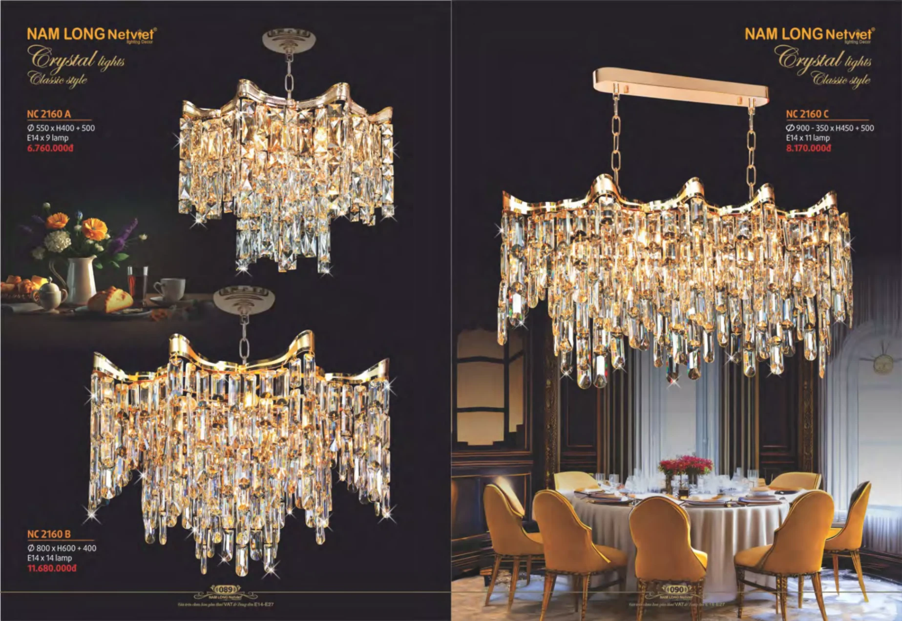 Bảng giá Đèn Trang Trí NAM LONG Netviet Lighting Decor (Catalogue 2023-2024)