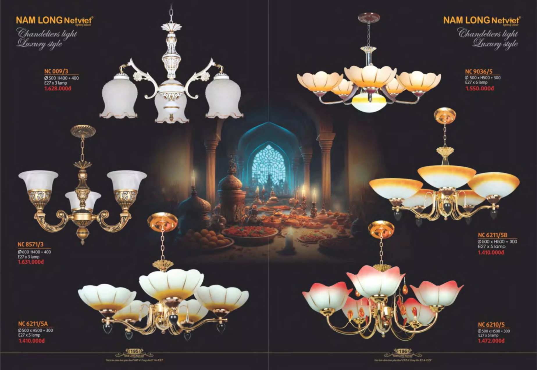 Bảng giá Đèn Trang Trí NAM LONG Netviet Lighting Decor (Catalogue 2023-2024)