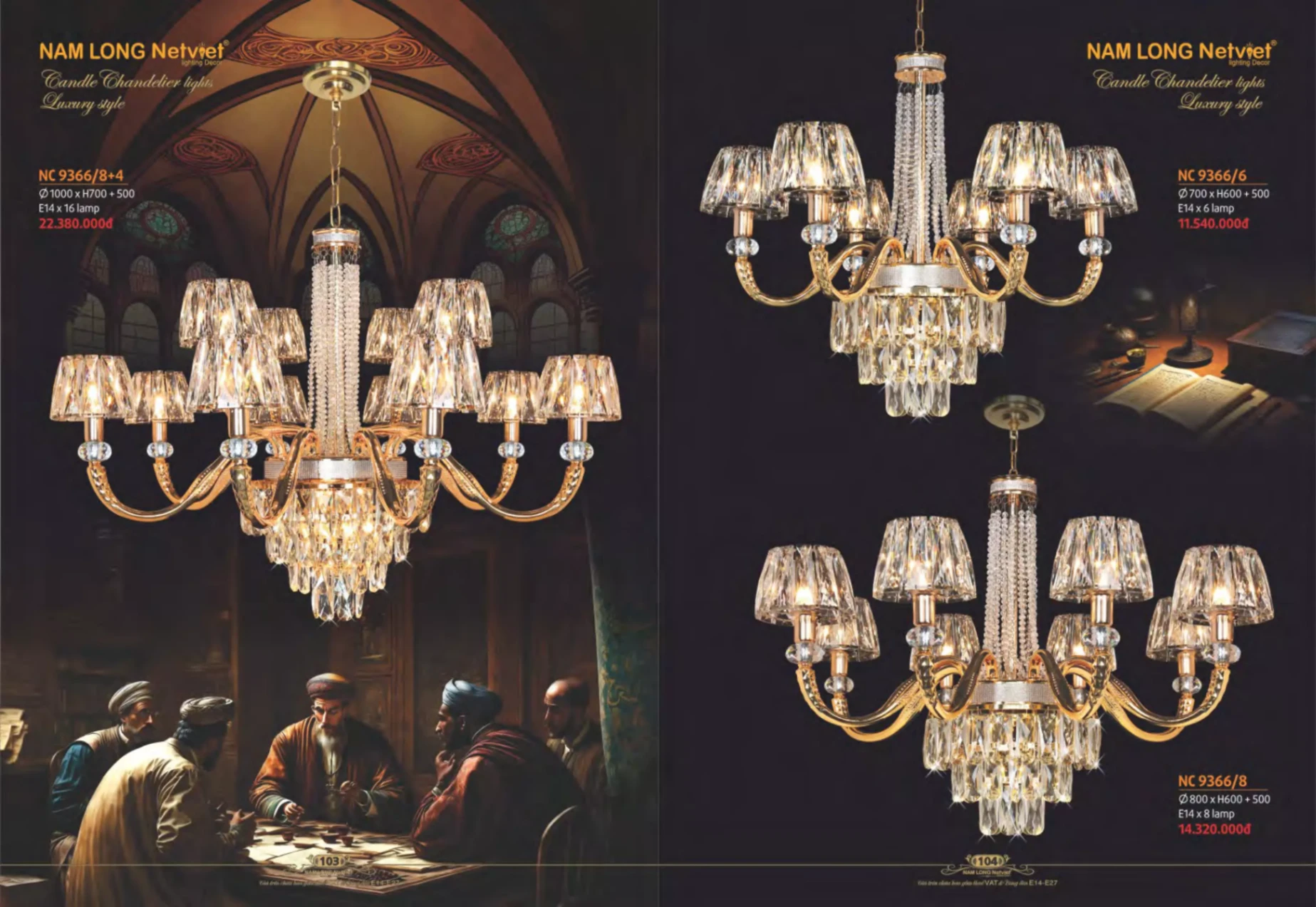 Bảng giá Đèn Trang Trí NAM LONG Netviet Lighting Decor (Catalogue 2023-2024)