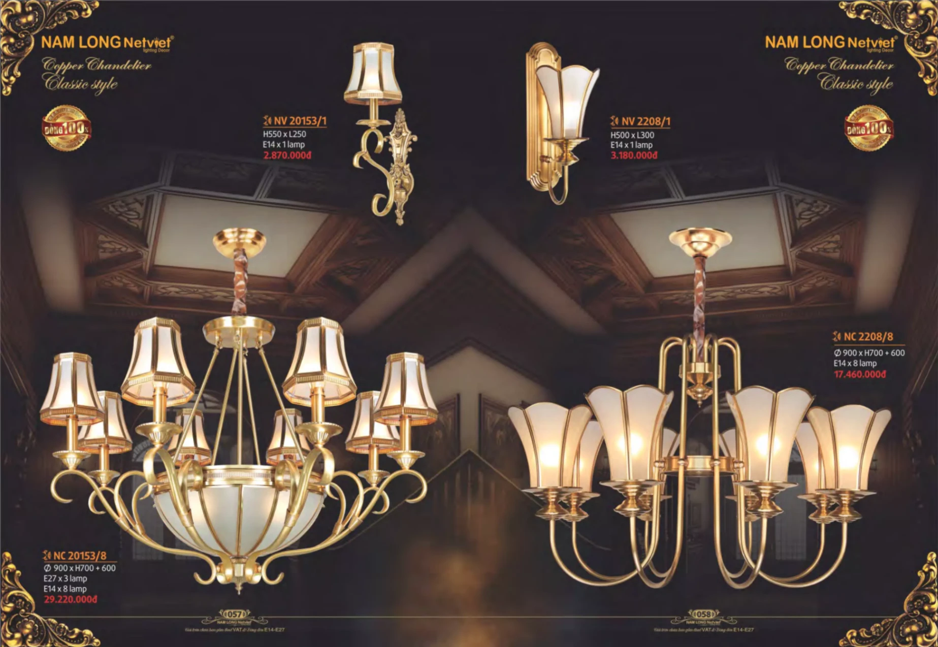 Bảng giá Đèn Trang Trí NAM LONG Netviet Lighting Decor (Catalogue 2023-2024)