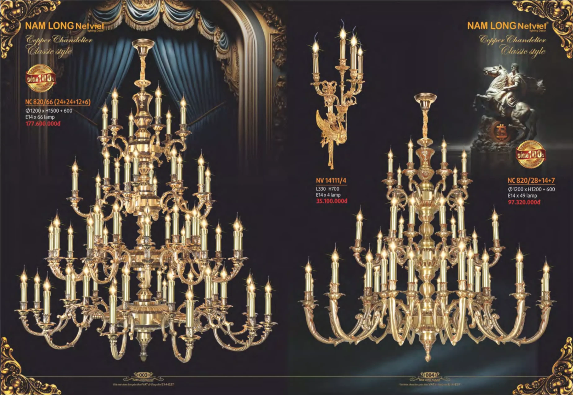 Bảng giá Đèn Trang Trí NAM LONG Netviet Lighting Decor (Catalogue 2023-2024)