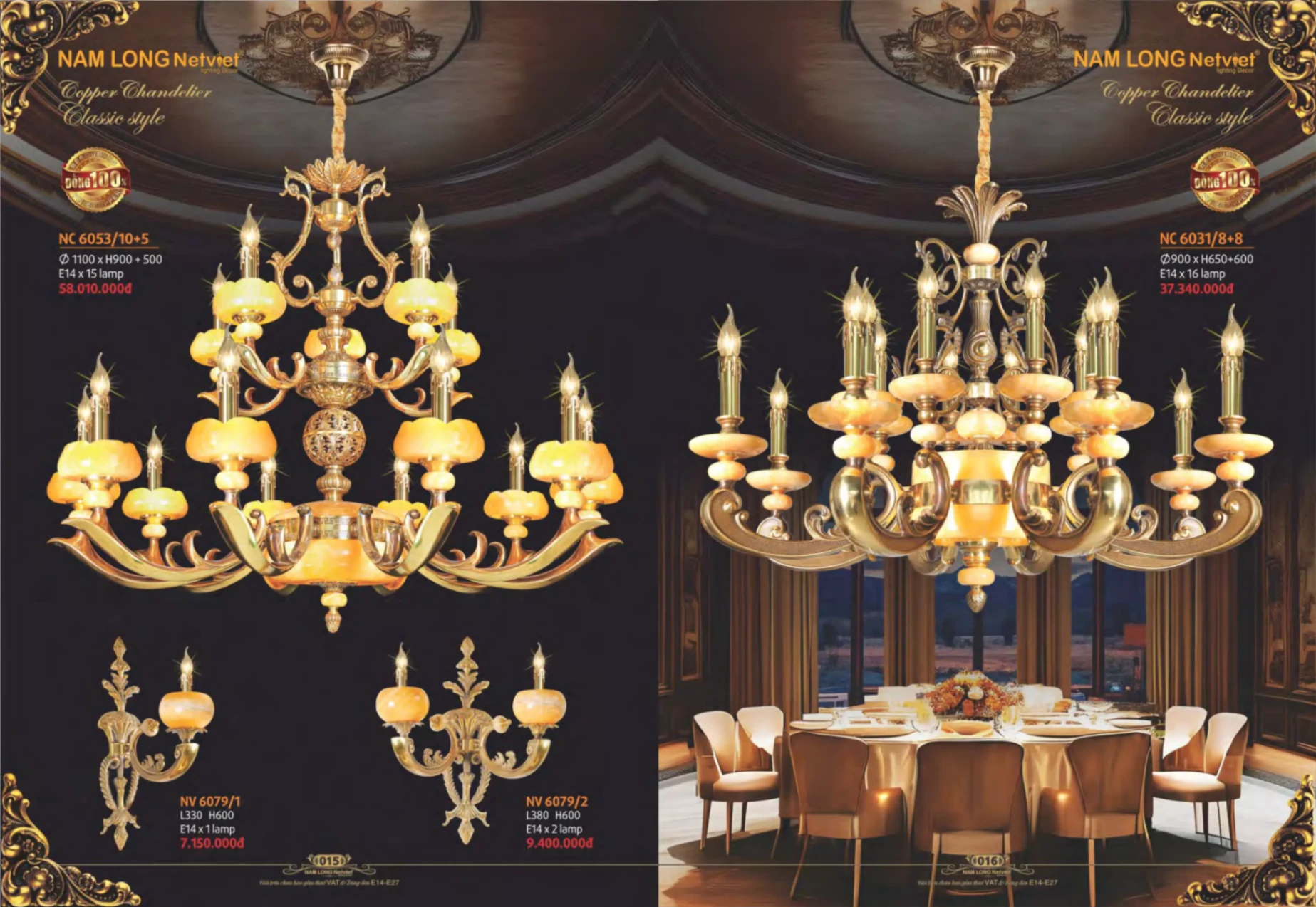 Bảng giá Đèn Trang Trí NAM LONG Netviet Lighting Decor (Catalogue 2023-2024)