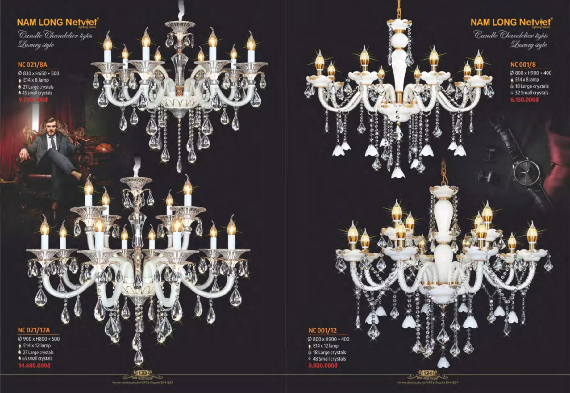 Bảng giá Đèn Trang Trí NAM LONG Netviet Lighting Decor (Catalogue 2023-2024)