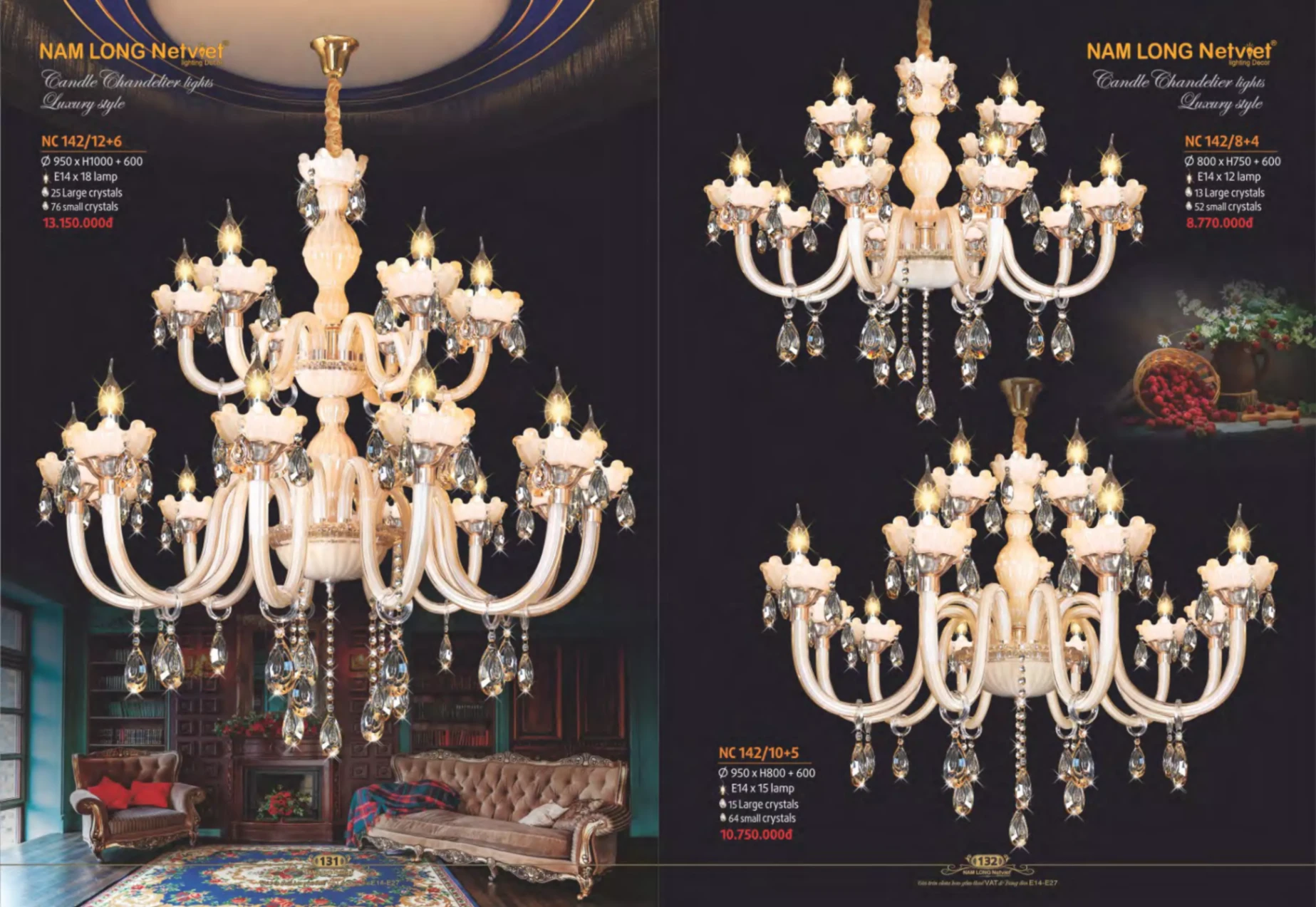 Bảng giá Đèn Trang Trí NAM LONG Netviet Lighting Decor (Catalogue 2023-2024)