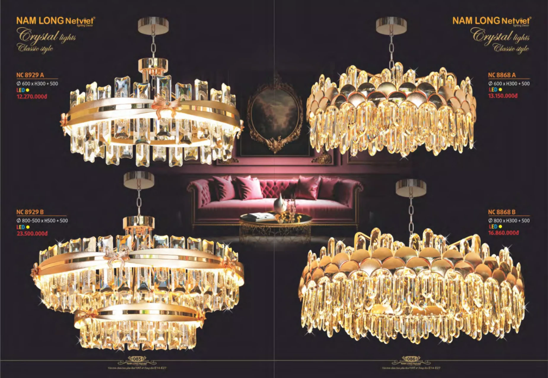 Bảng giá Đèn Trang Trí NAM LONG Netviet Lighting Decor (Catalogue 2023-2024)