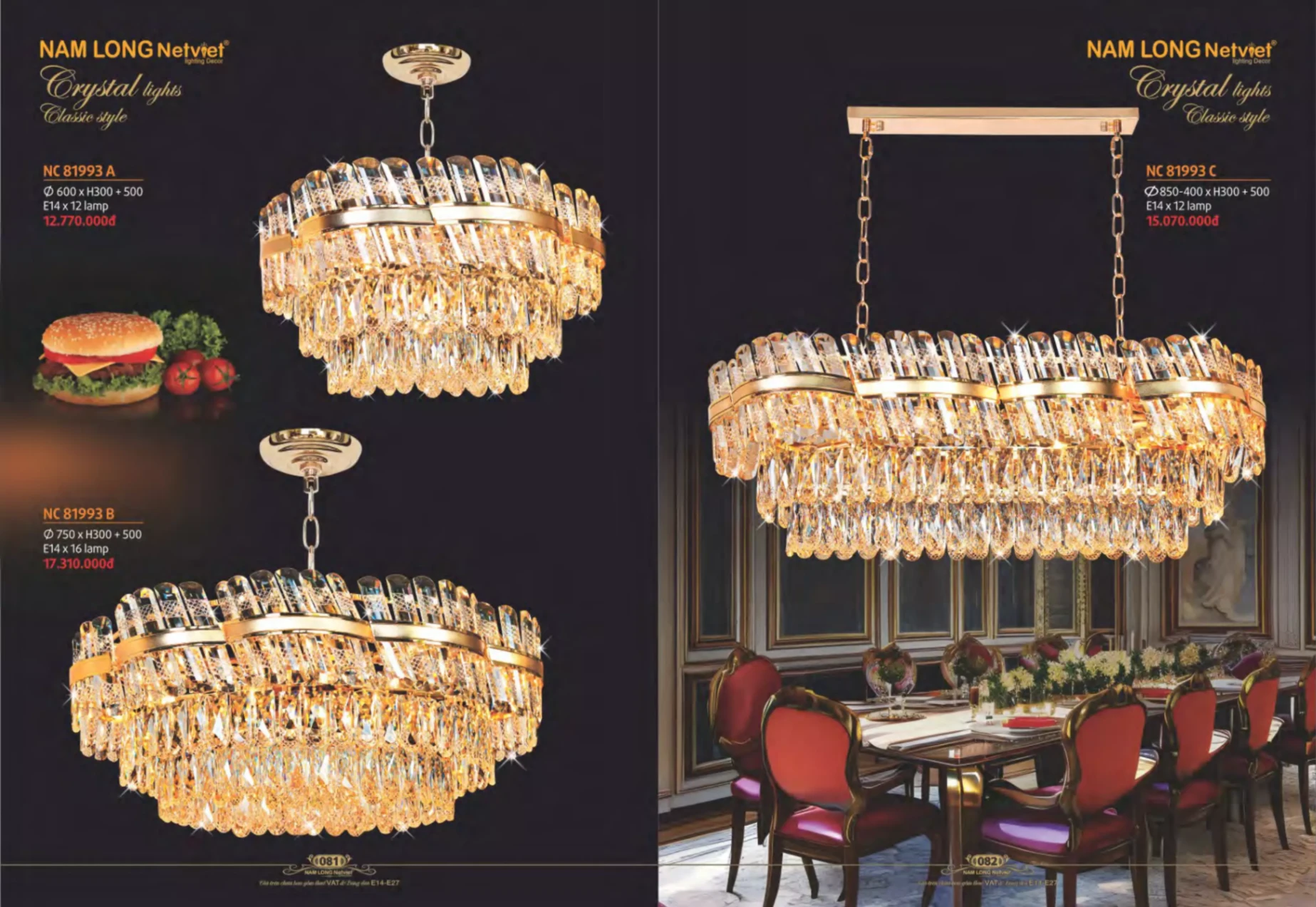 Bảng giá Đèn Trang Trí NAM LONG Netviet Lighting Decor (Catalogue 2023-2024)