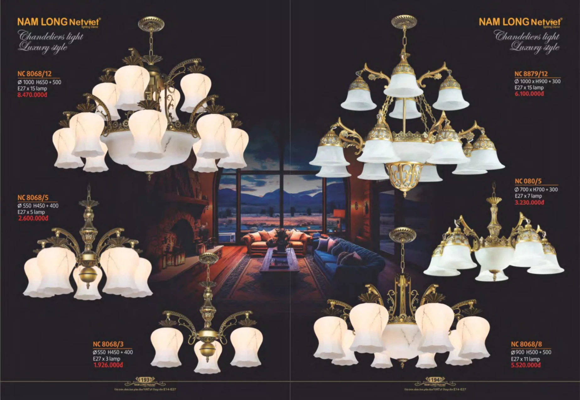 Bảng giá Đèn Trang Trí NAM LONG Netviet Lighting Decor (Catalogue 2023-2024)