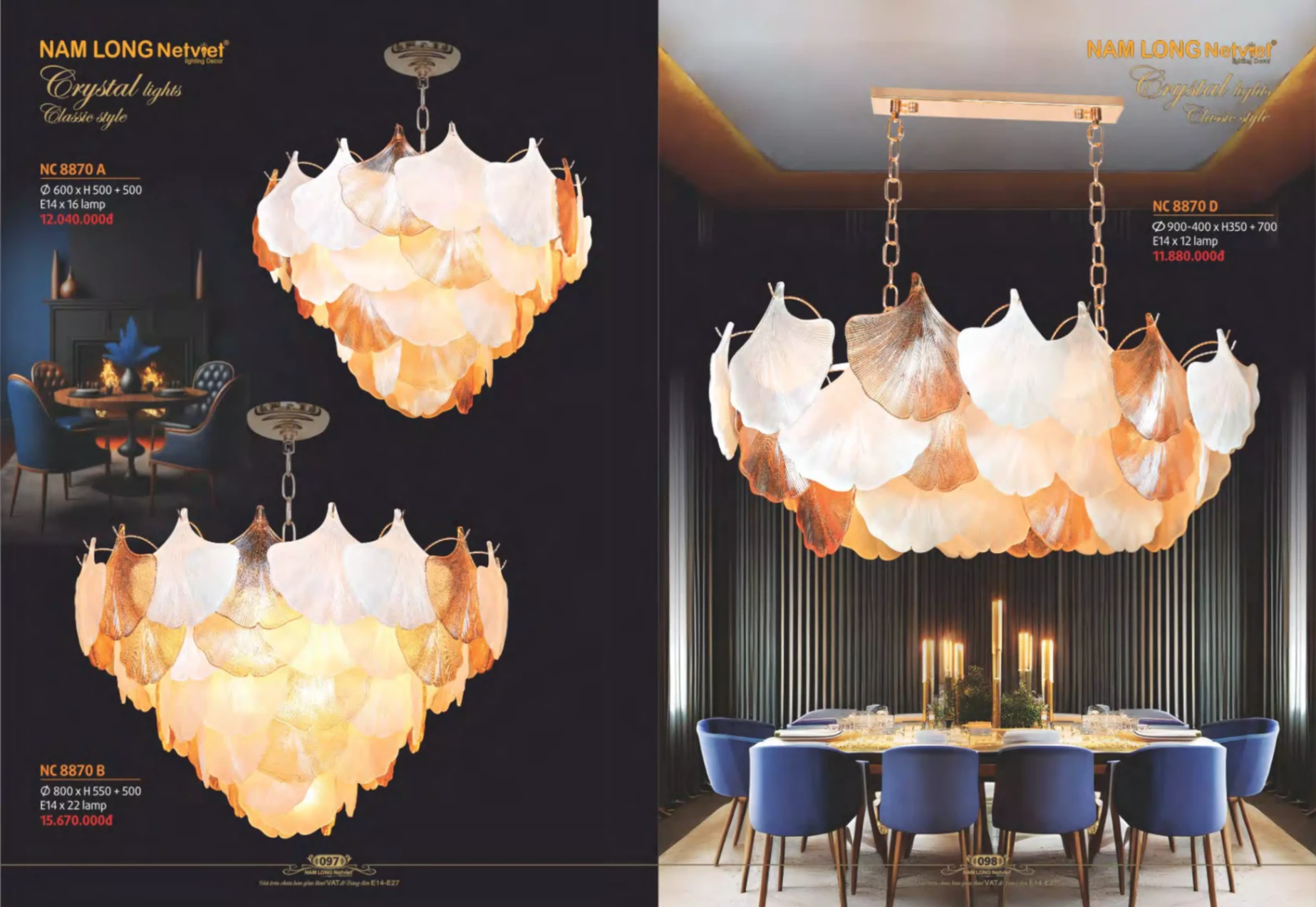 Bảng giá Đèn Trang Trí NAM LONG Netviet Lighting Decor (Catalogue 2023-2024)