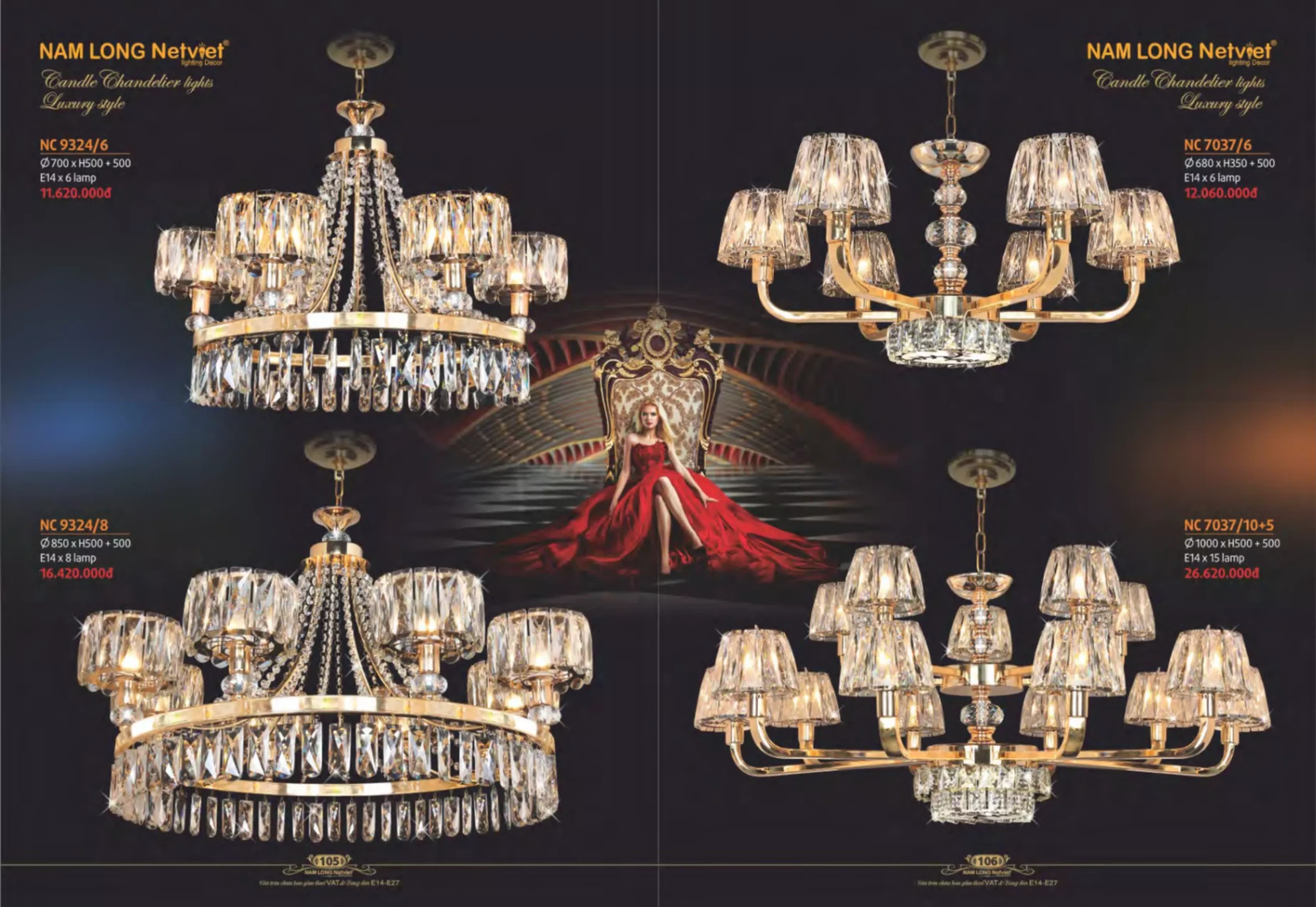 Bảng giá Đèn Trang Trí NAM LONG Netviet Lighting Decor (Catalogue 2023-2024)