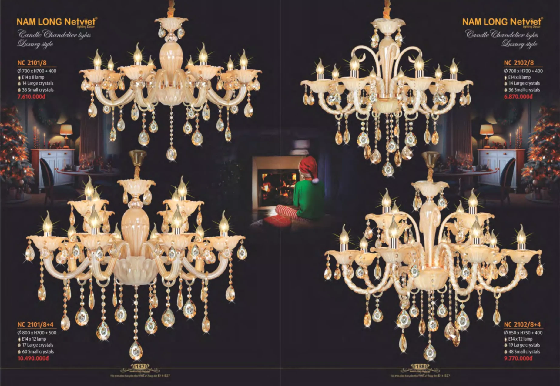 Bảng giá Đèn Trang Trí NAM LONG Netviet Lighting Decor (Catalogue 2023-2024)