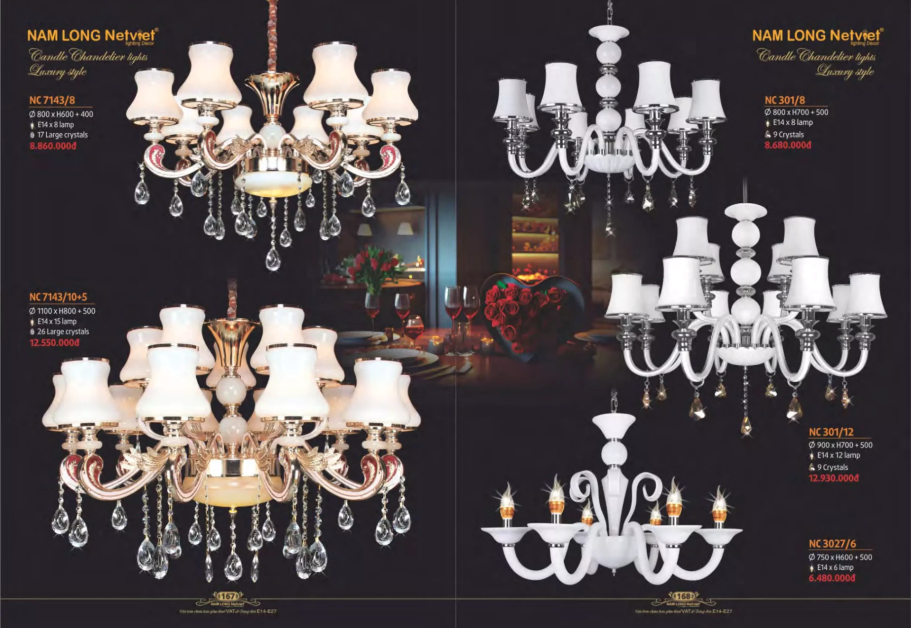 Bảng giá Đèn Trang Trí NAM LONG Netviet Lighting Decor (Catalogue 2023-2024)