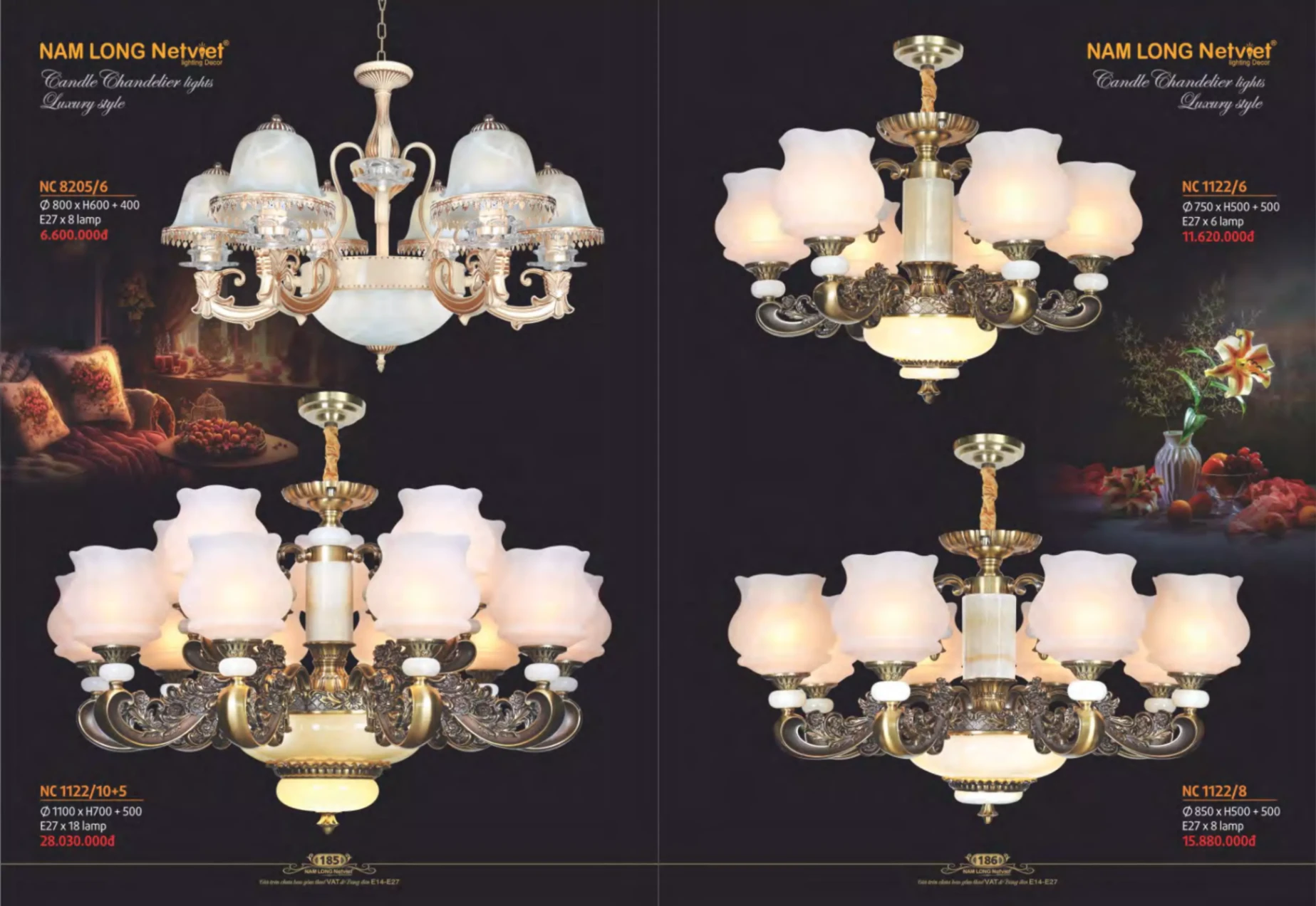 Bảng giá Đèn Trang Trí NAM LONG Netviet Lighting Decor (Catalogue 2023-2024)