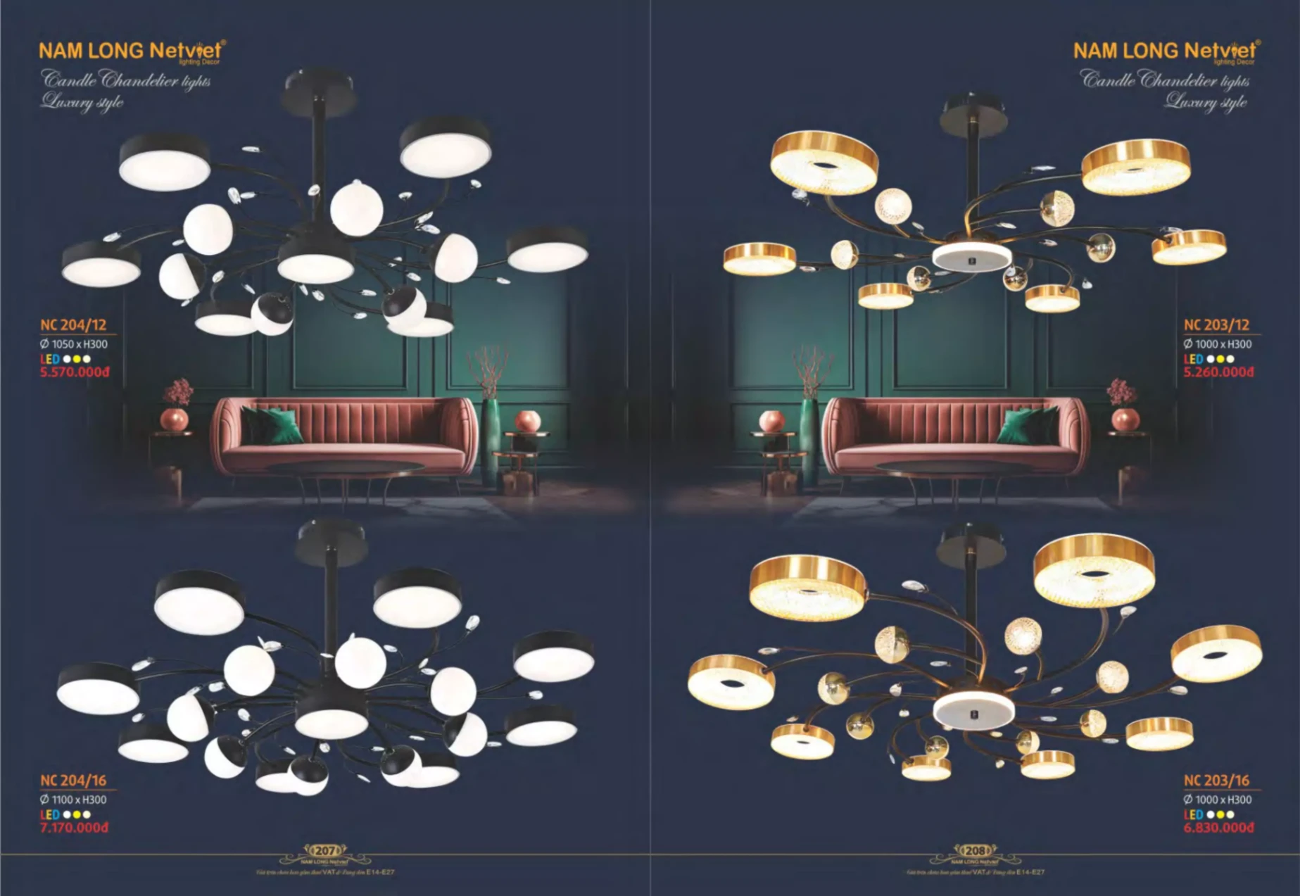 Bảng giá Đèn Trang Trí NAM LONG Netviet Lighting Decor (Catalogue 2023-2024)