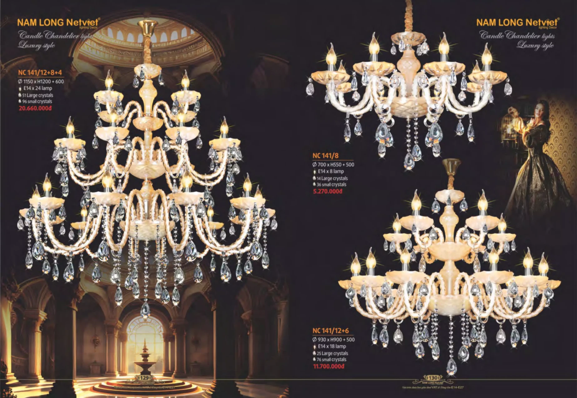 Bảng giá Đèn Trang Trí NAM LONG Netviet Lighting Decor (Catalogue 2023-2024)