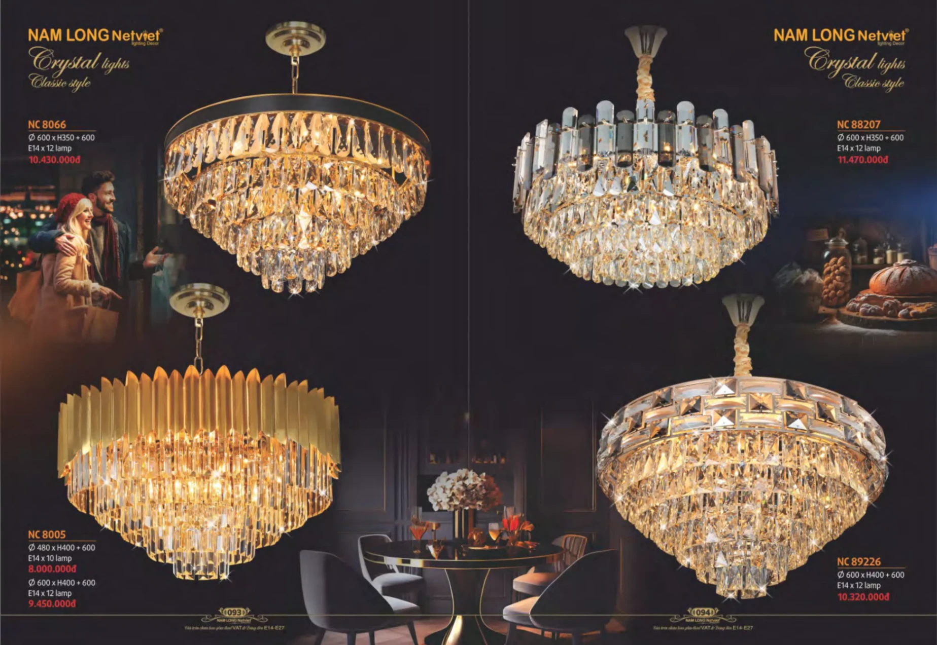 Bảng giá Đèn Trang Trí NAM LONG Netviet Lighting Decor (Catalogue 2023-2024)