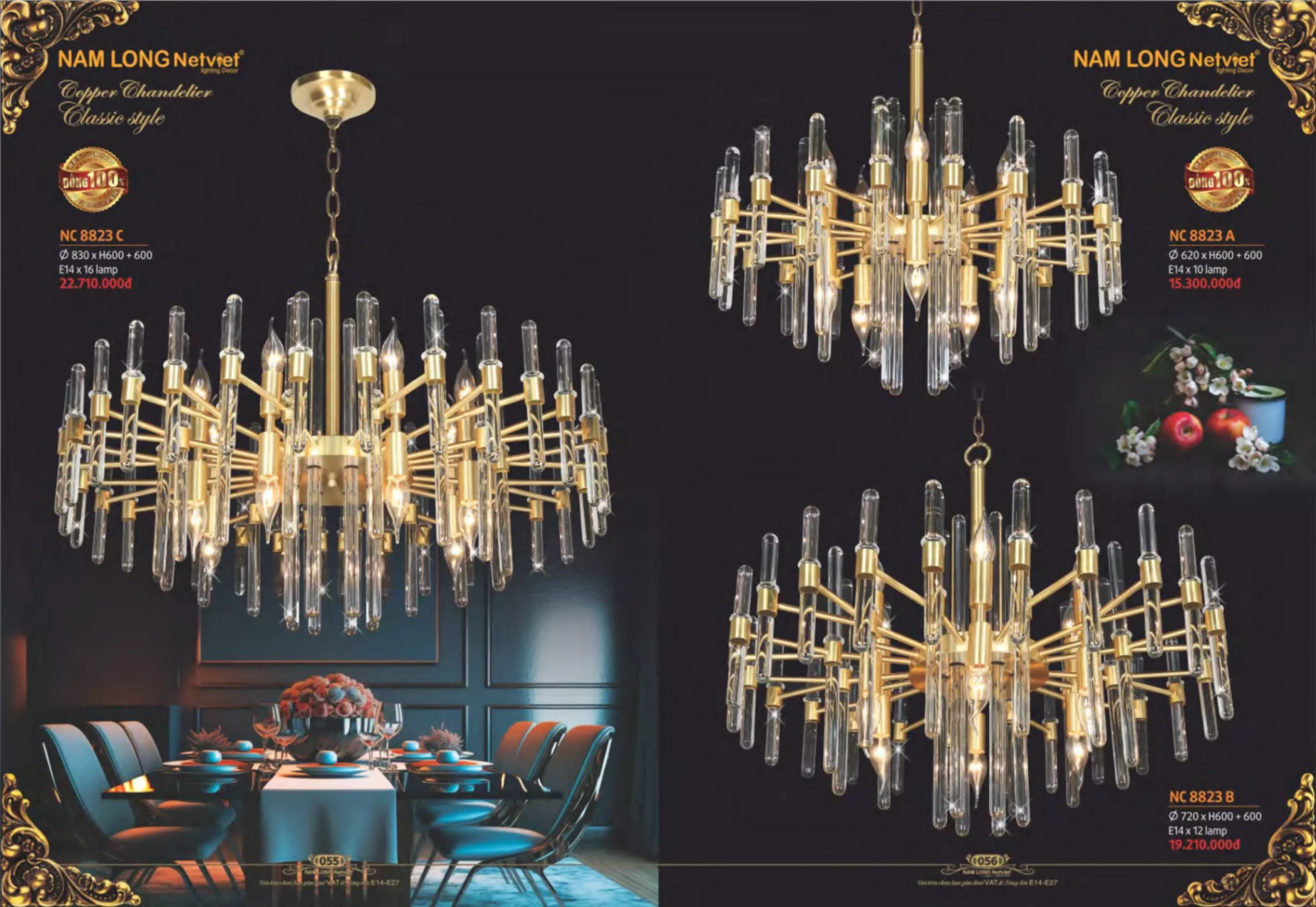 Bảng giá Đèn Trang Trí NAM LONG Netviet Lighting Decor (Catalogue 2023-2024)