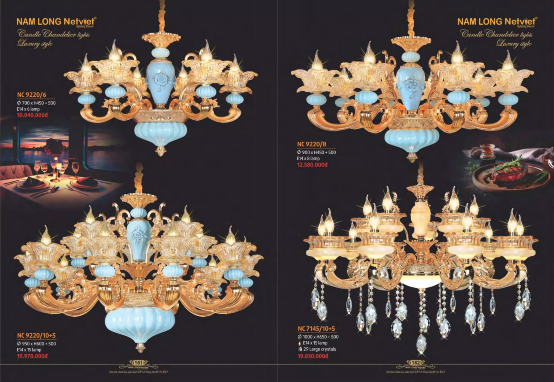 Bảng giá Đèn Trang Trí NAM LONG Netviet Lighting Decor (Catalogue 2023-2024)