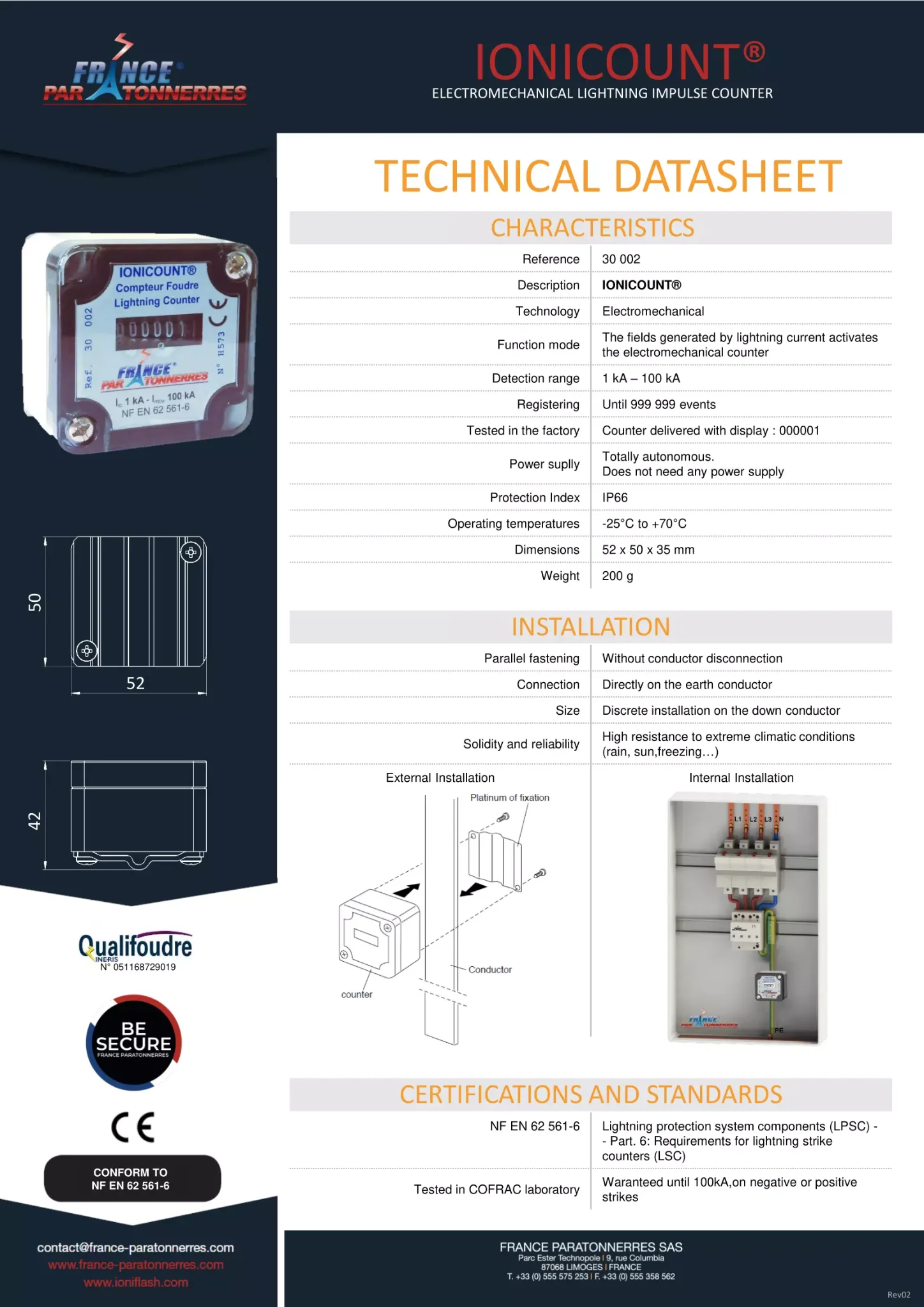 THIẾT BỊ CHỐNG SÉT IONIFLASH MACH FRANCE - Catalogue 2023