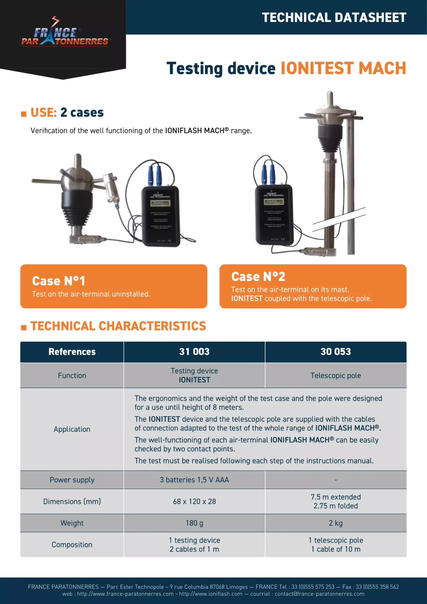 THIẾT BỊ TEST PARATONNERRES FRANCE (THIẾT BỊ CHỐNG SÉT)