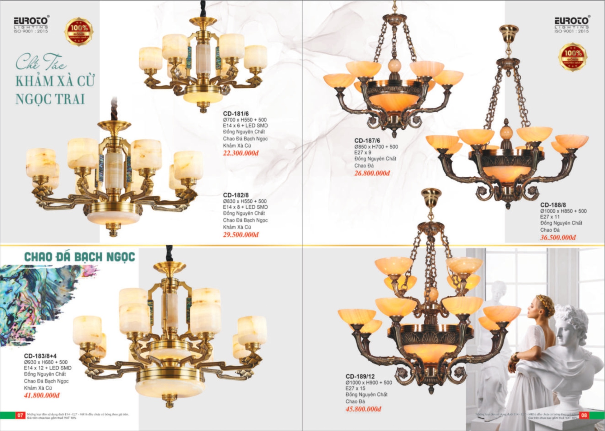 Bảng giá Đèn Trang Trí EUROTO Lighting - Catalogue 2024