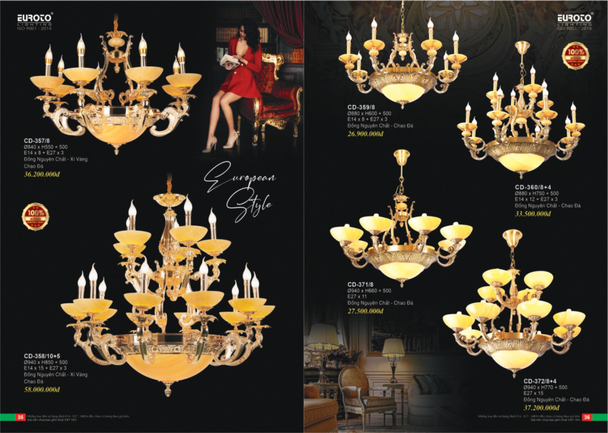 Bảng giá Đèn Trang Trí EUROTO Lighting - Catalogue 2024