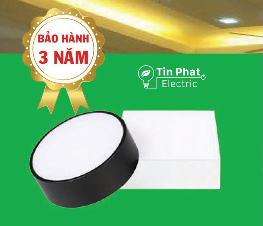 SRDLB-16V (Downlight nổi tràn viền màu đen 16W vàng)