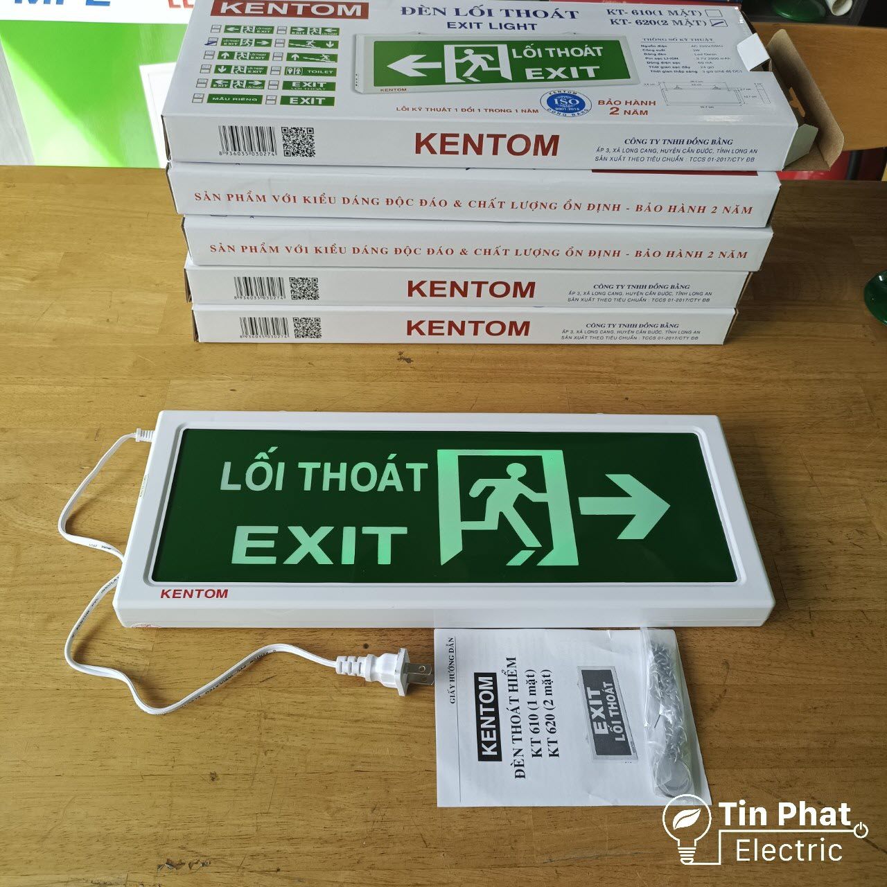 Đèn Thoát Hiểm Exit 2 Mặt KENTOM 3W ( KT-620 )