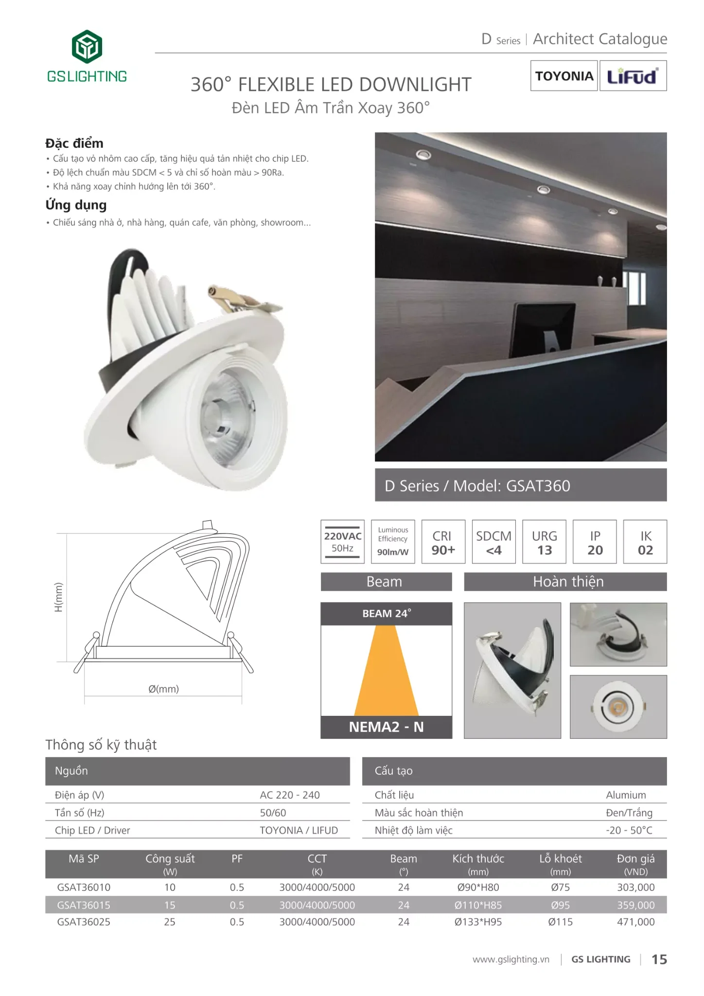 Bảng giá Đèn LED GSLighting (Catalogue 2024 )