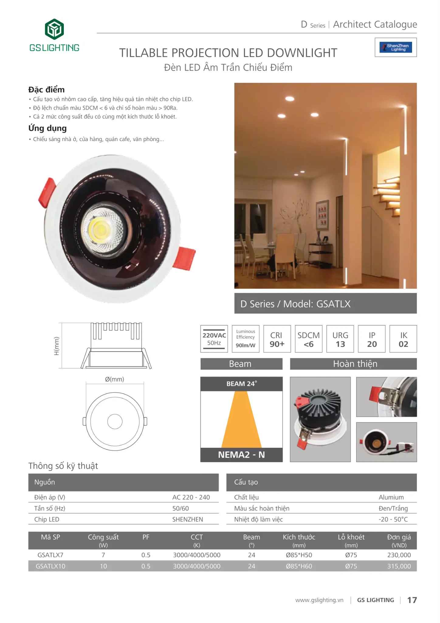 Bảng giá Đèn LED GSLighting (Catalogue 2024 )