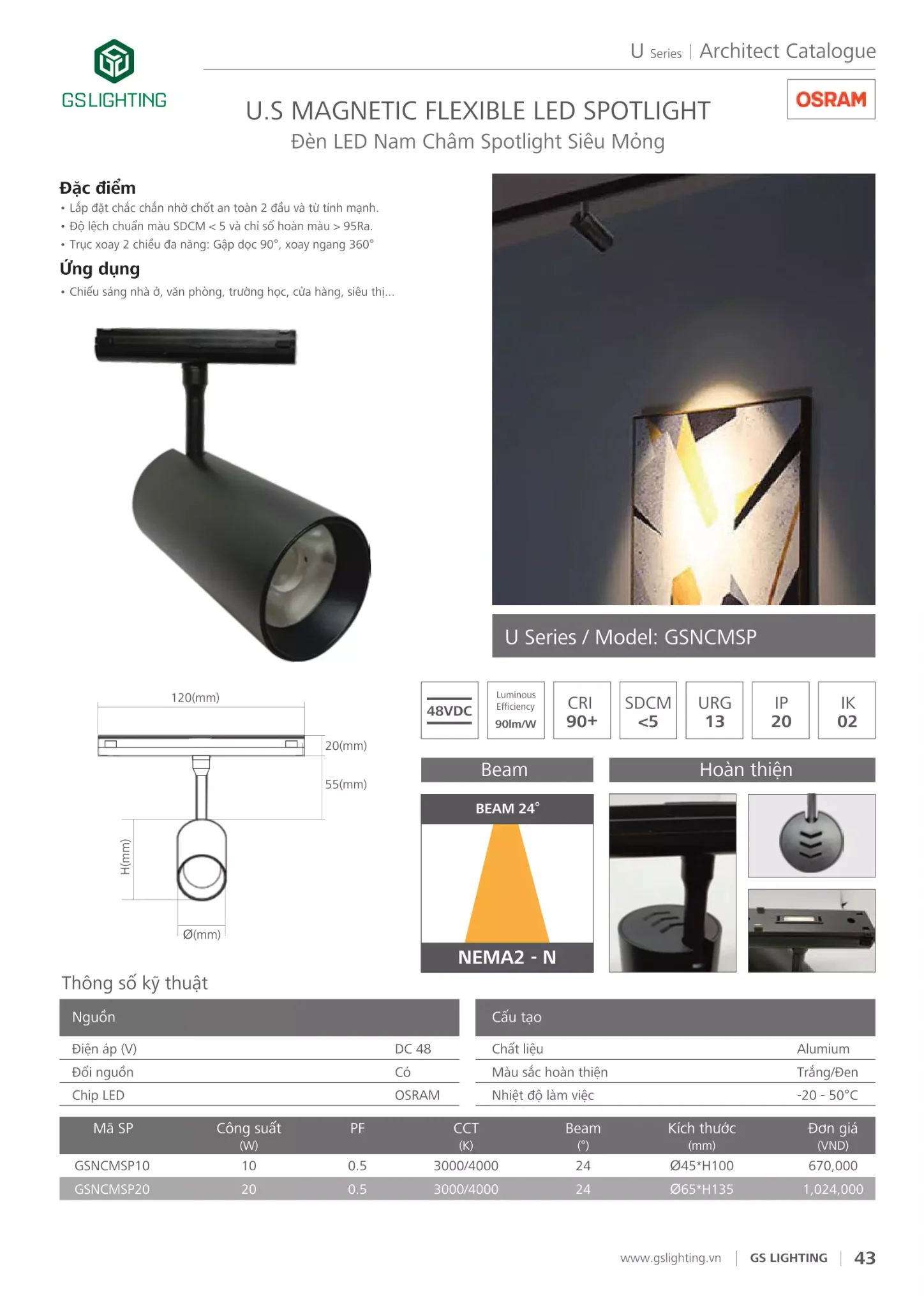 Bảng giá Đèn LED GSLighting (Catalogue 2024 )