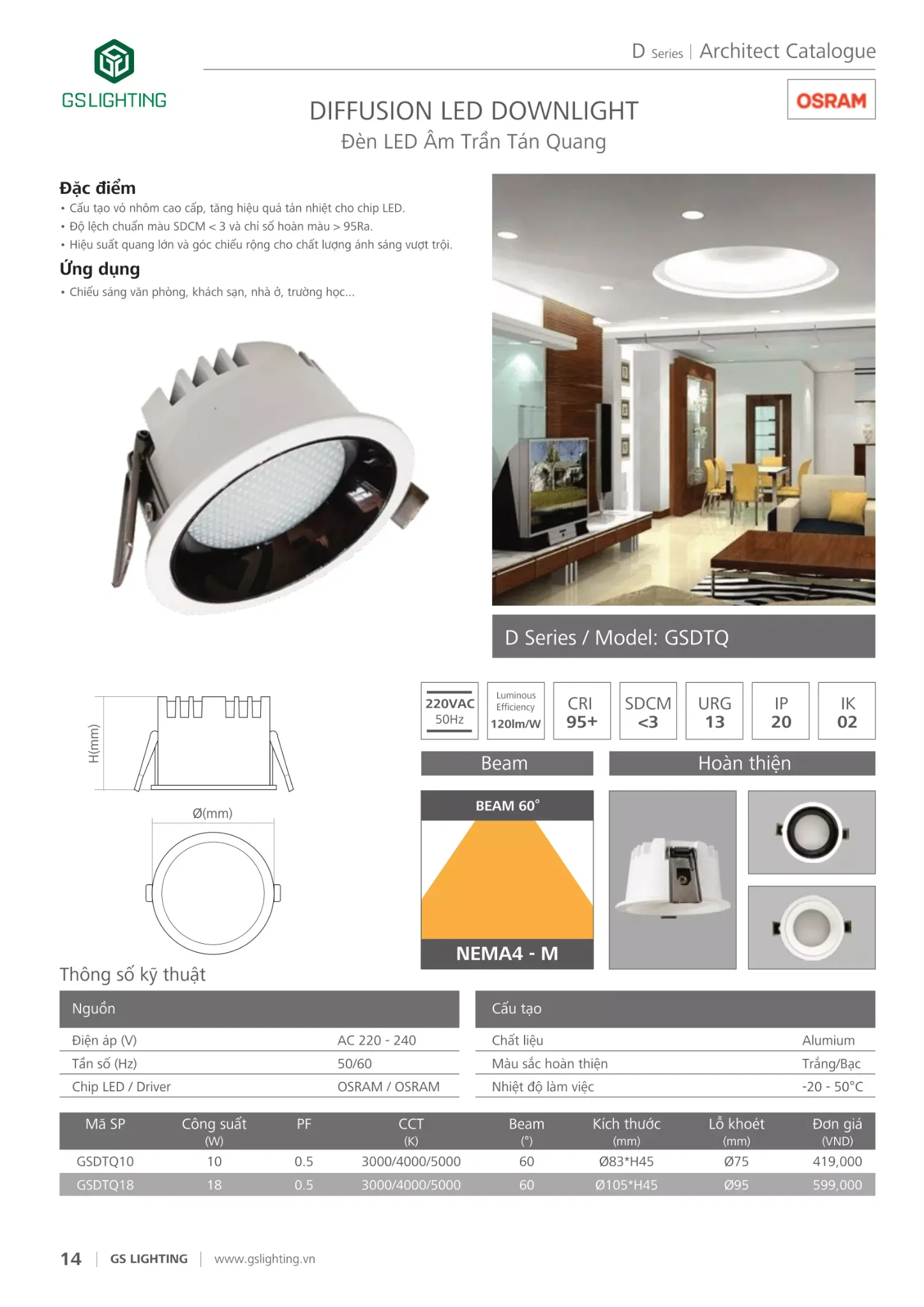 Bảng giá Đèn LED GSLighting (Catalogue 2024 )