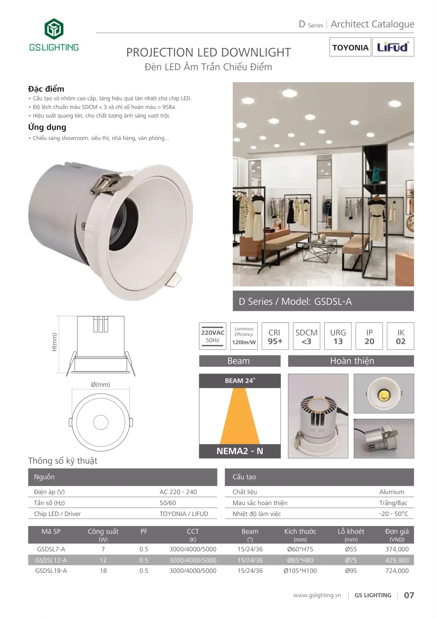 Bảng giá Đèn LED GSLighting (Catalogue 2024 )