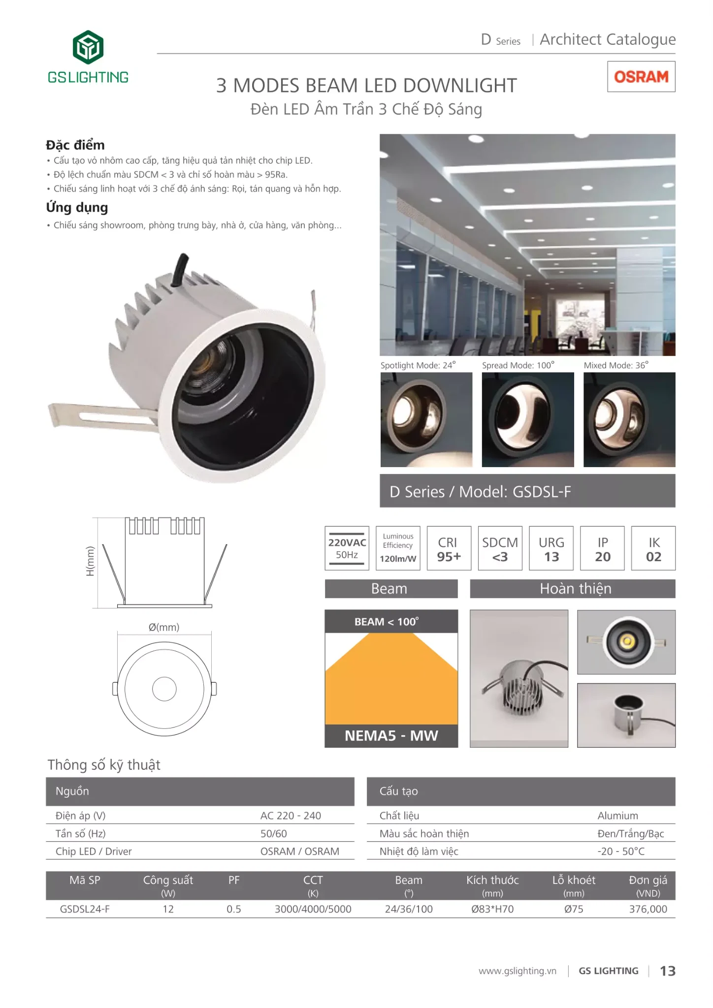 Bảng giá Đèn LED GSLighting (Catalogue 2024 )