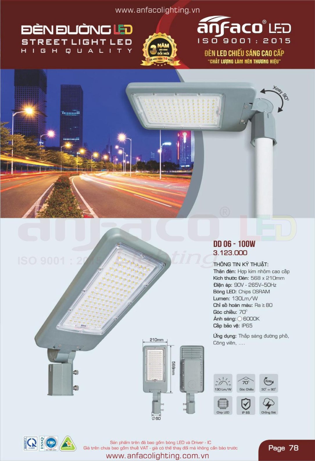 Bảng giá Đèn LED ANFACO (Catalogue 2024)