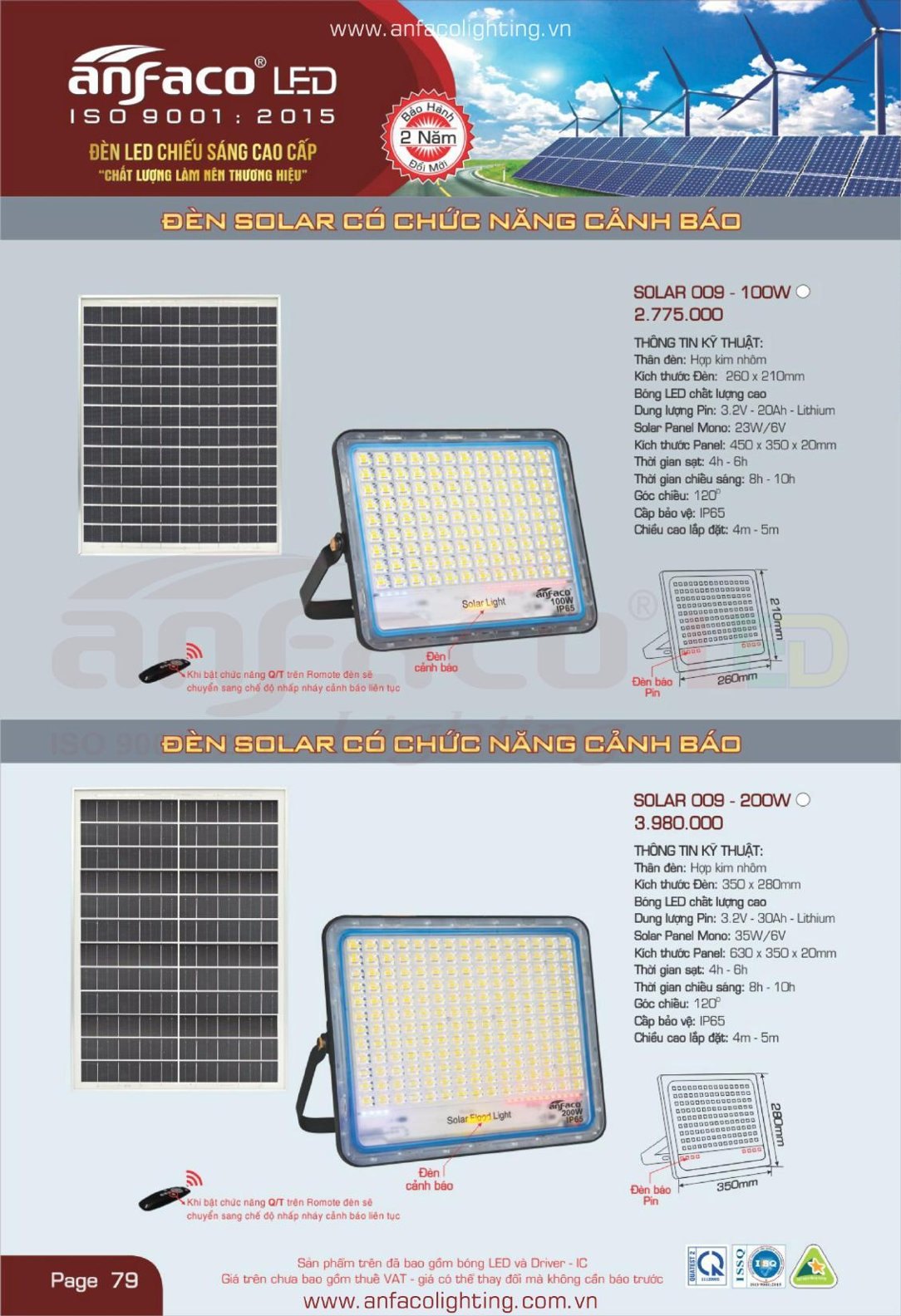 Bảng giá Đèn LED ANFACO (Catalogue 2024)