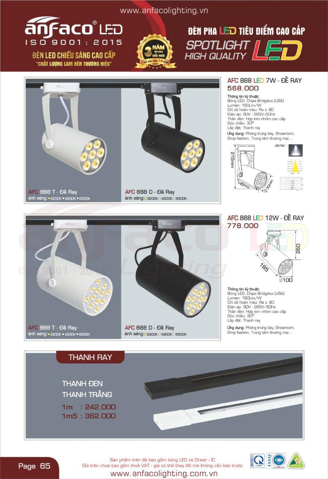 Bảng giá Đèn LED ANFACO (Catalogue 2024)