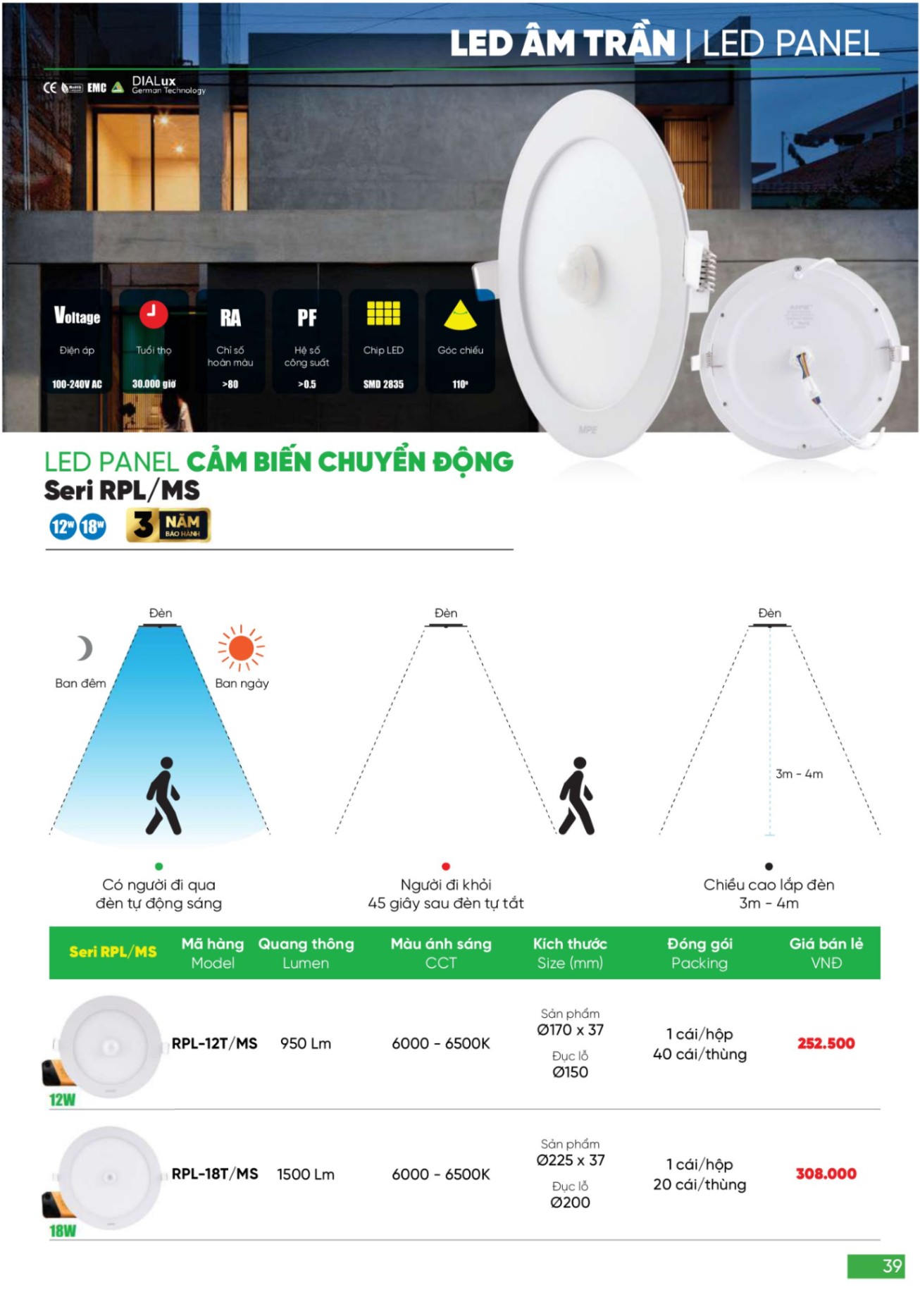 Bảng giá Đèn LED & Thiết bị điện MPE (Catalogue 2024)