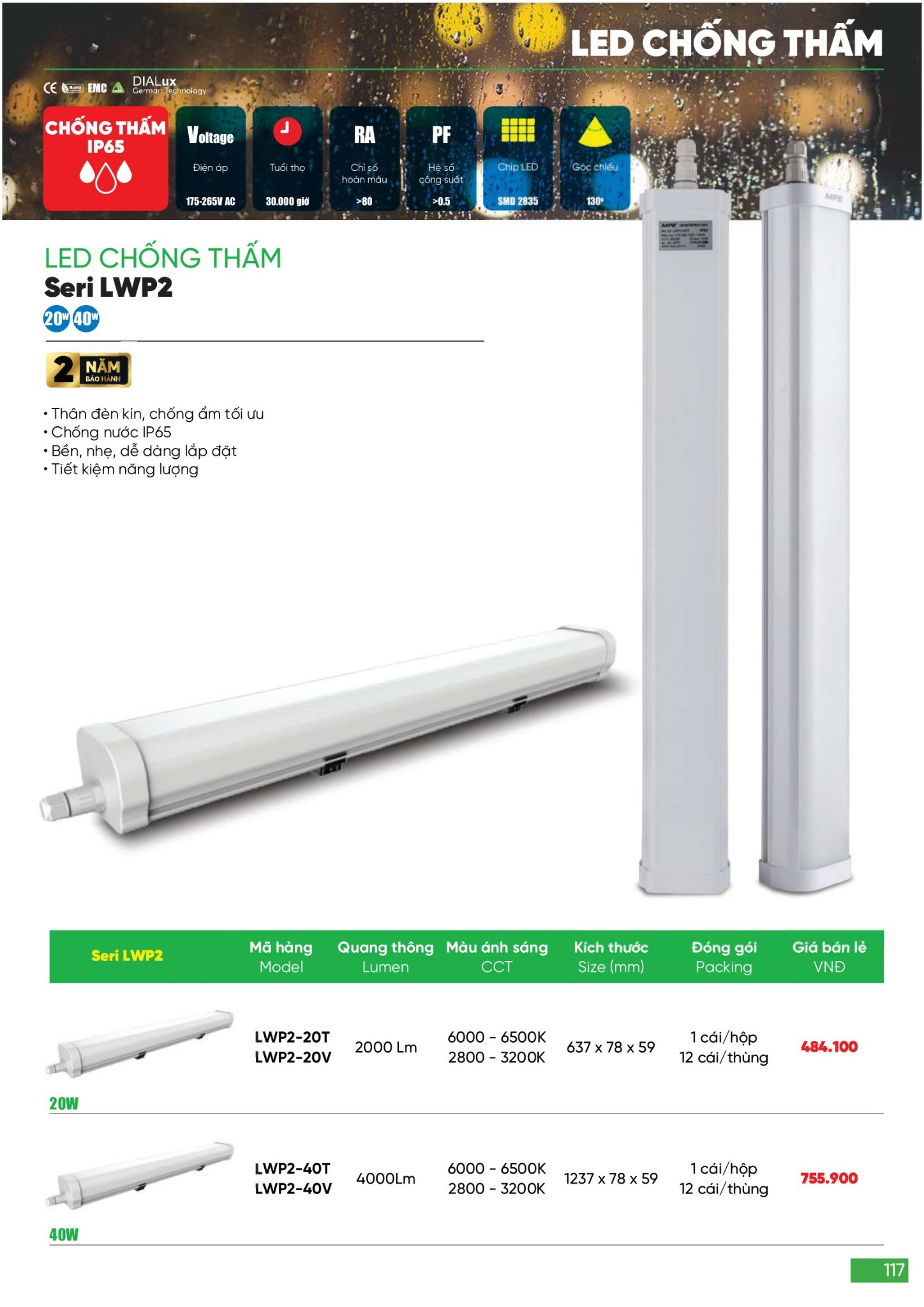 Bảng giá Đèn LED & Thiết bị điện MPE (Catalogue 2024)