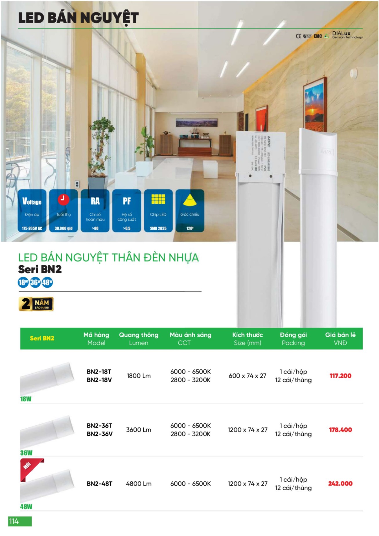 Bảng giá Đèn LED & Thiết bị điện MPE (Catalogue 2024)