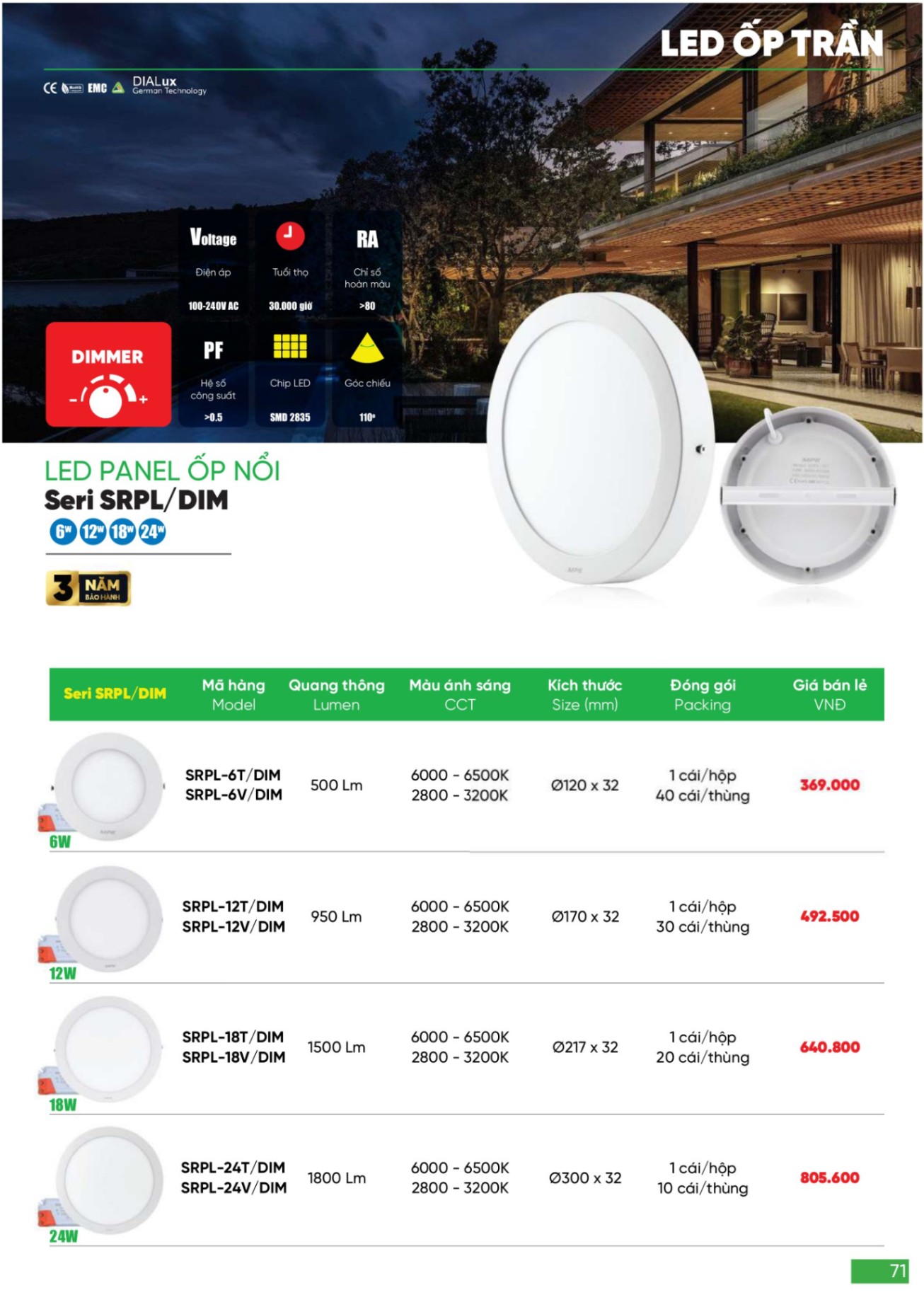 Bảng giá Đèn LED & Thiết bị điện MPE (Catalogue 2024)