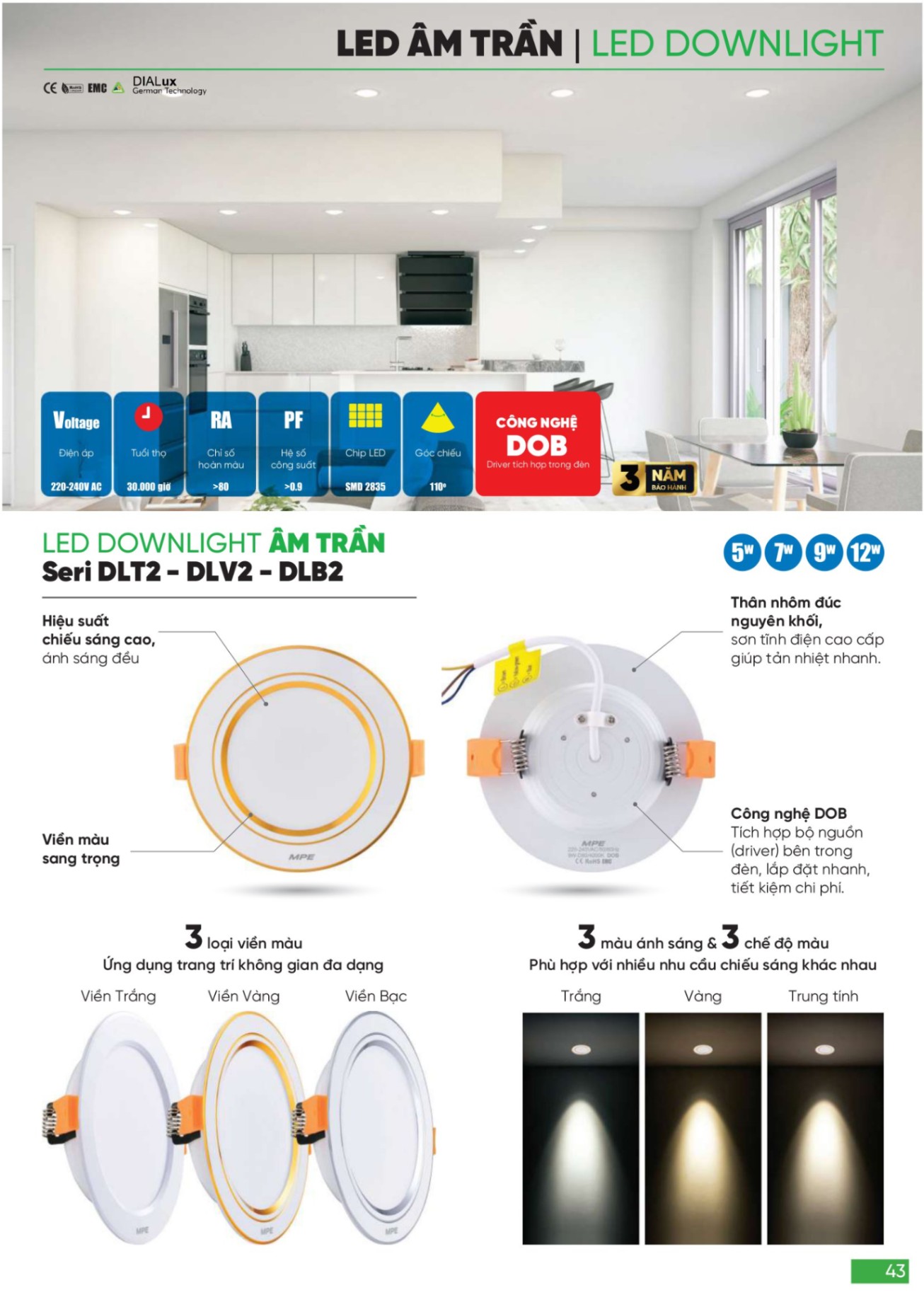 Bảng giá Đèn LED & Thiết bị điện MPE (Catalogue 2024)