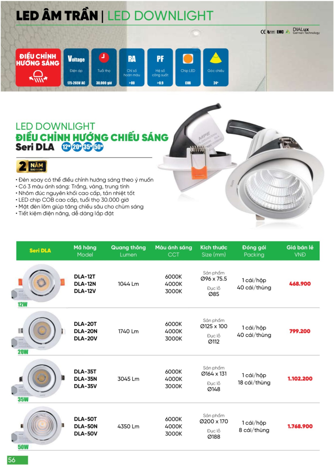 Bảng giá Đèn LED & Thiết bị điện MPE (Catalogue 2024)