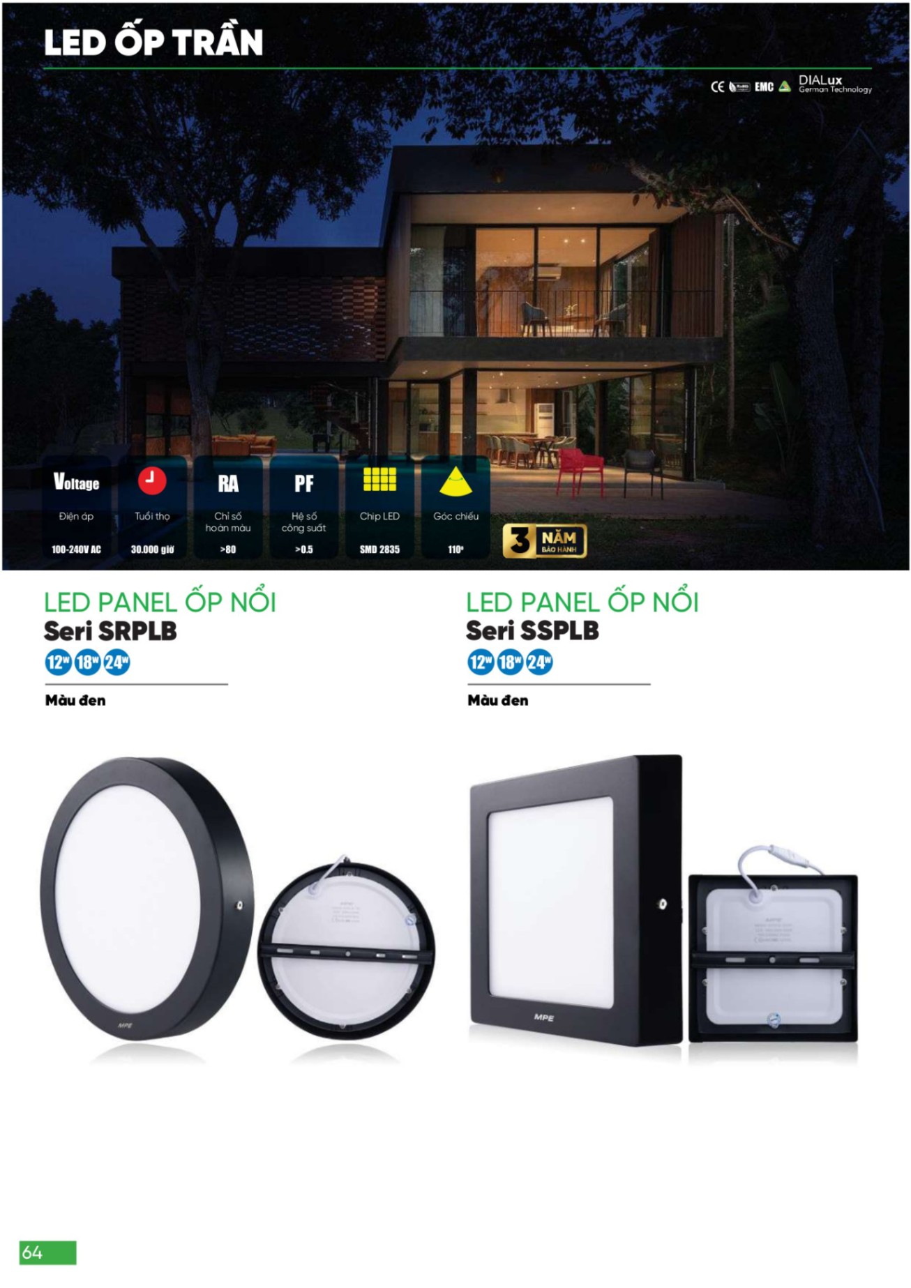 Bảng giá Đèn LED & Thiết bị điện MPE (Catalogue 2024)