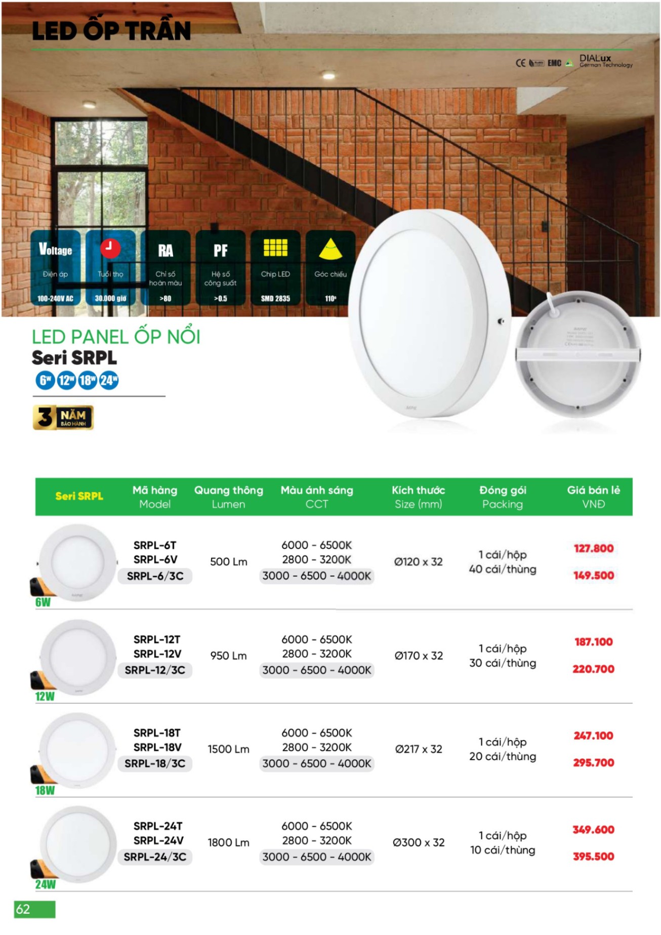 Bảng giá Đèn LED & Thiết bị điện MPE (Catalogue 2024)