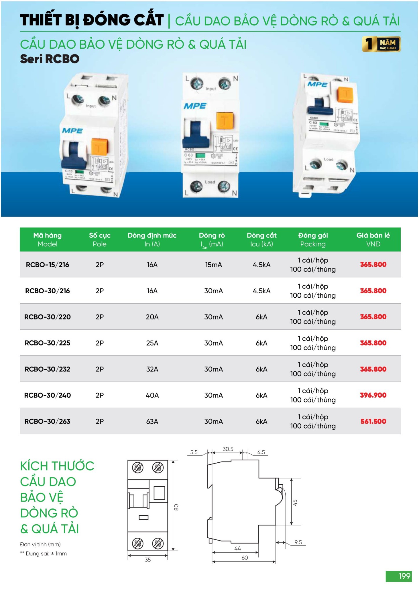 Bảng giá Đèn LED & Thiết bị điện MPE (Catalogue 2024)