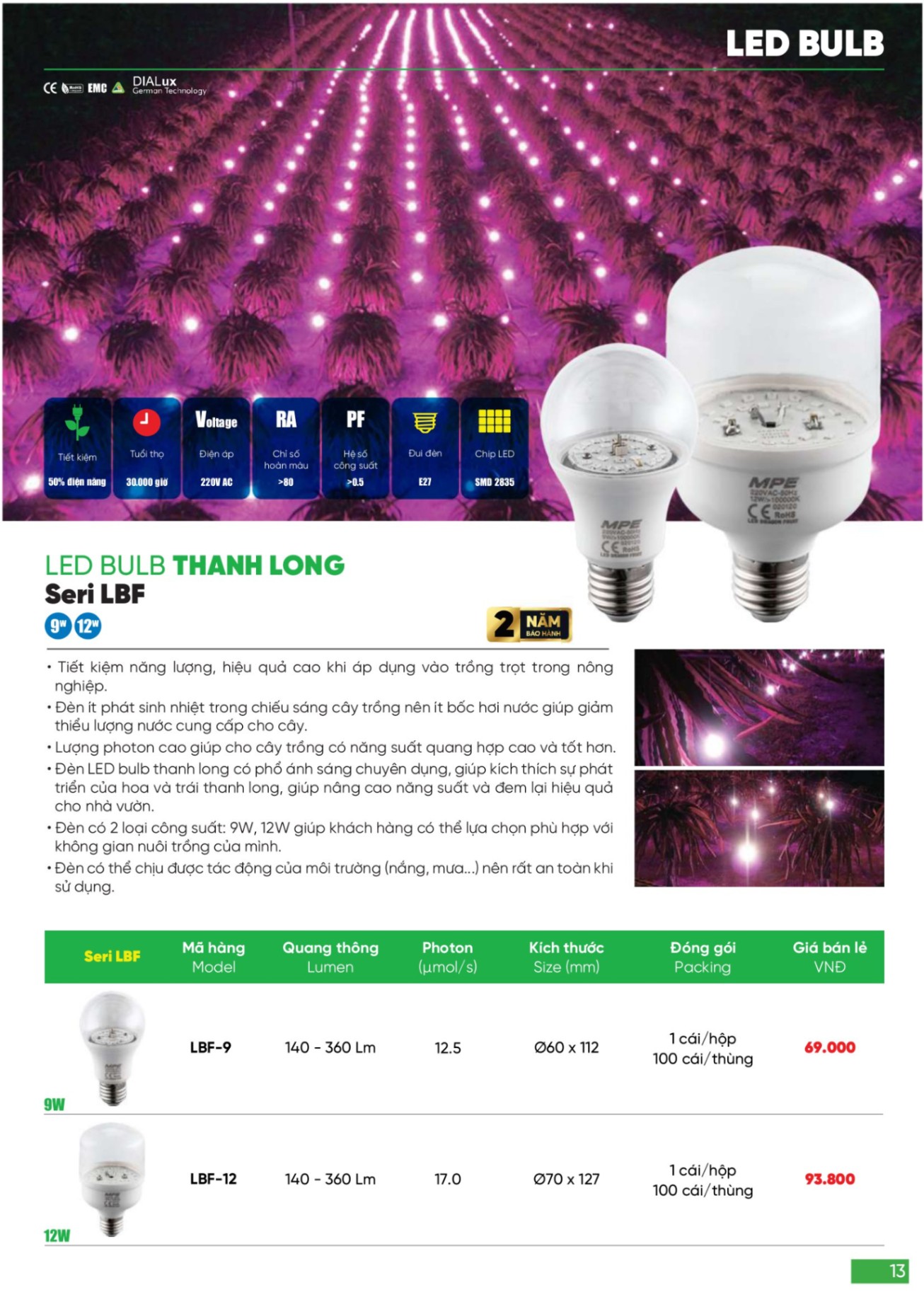 Bảng giá Đèn LED & Thiết bị điện MPE (Catalogue 2024)