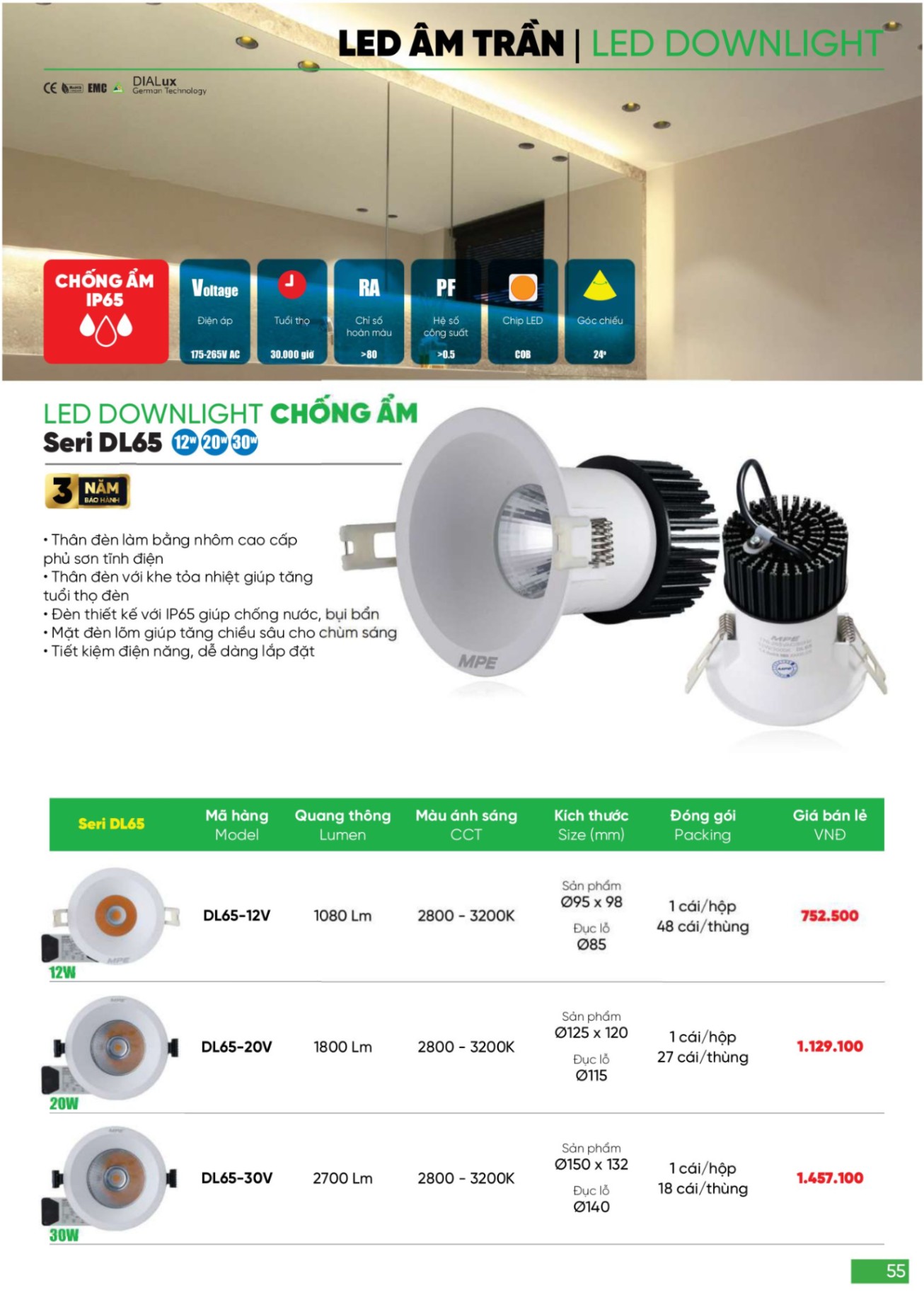 Bảng giá Đèn LED & Thiết bị điện MPE (Catalogue 2024)