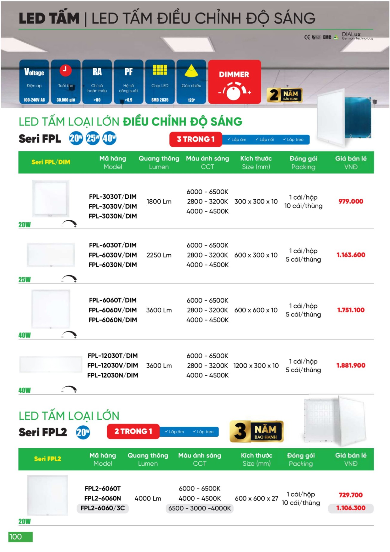 Bảng giá Đèn LED & Thiết bị điện MPE (Catalogue 2024)