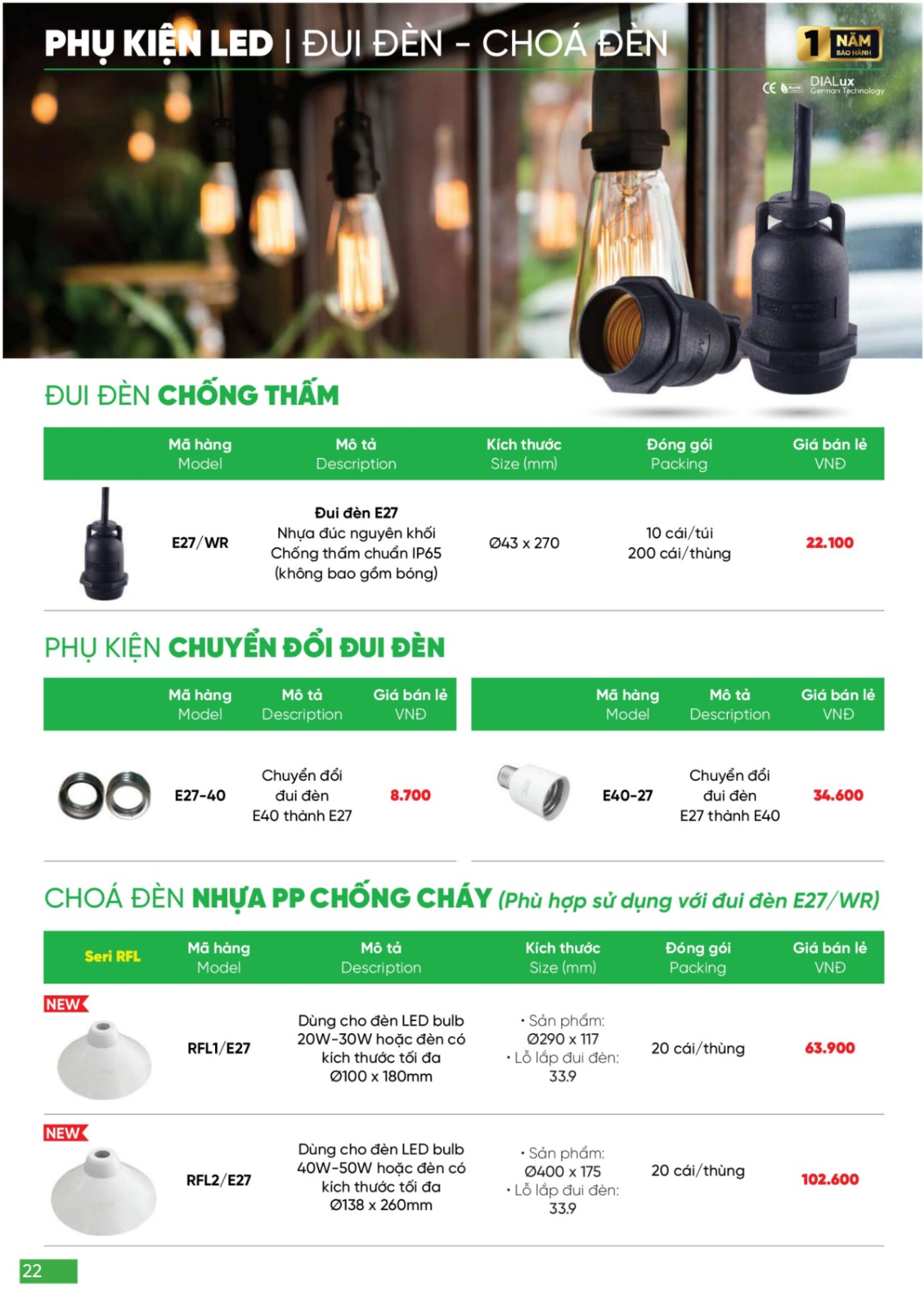 Bảng giá Đèn LED & Thiết bị điện MPE (Catalogue 2024)